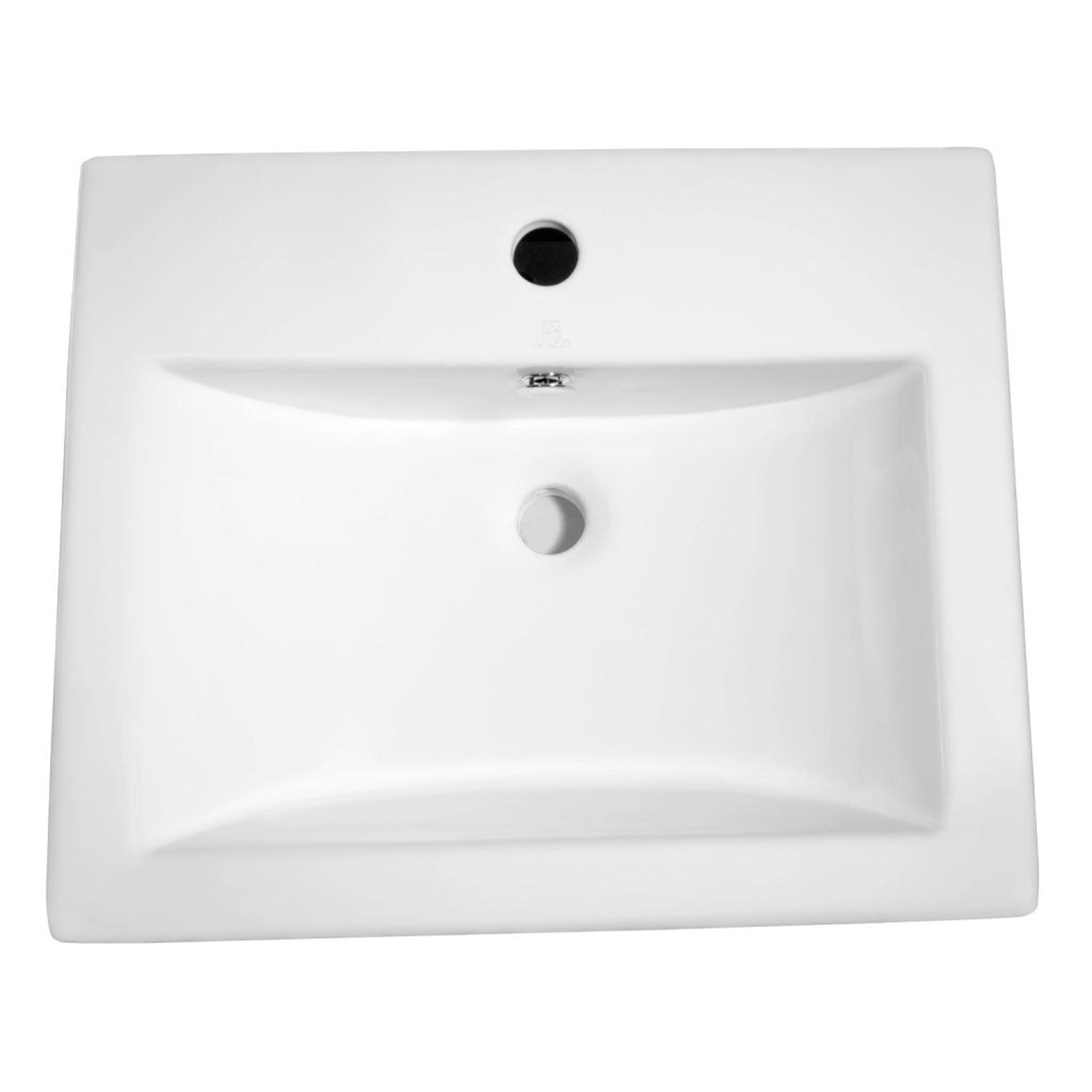 ANZZI, ANZZI Vitruvius Series 21" x 17" Single Hole Rectangular Glossy White Vessel Sink With Built-In Overflow