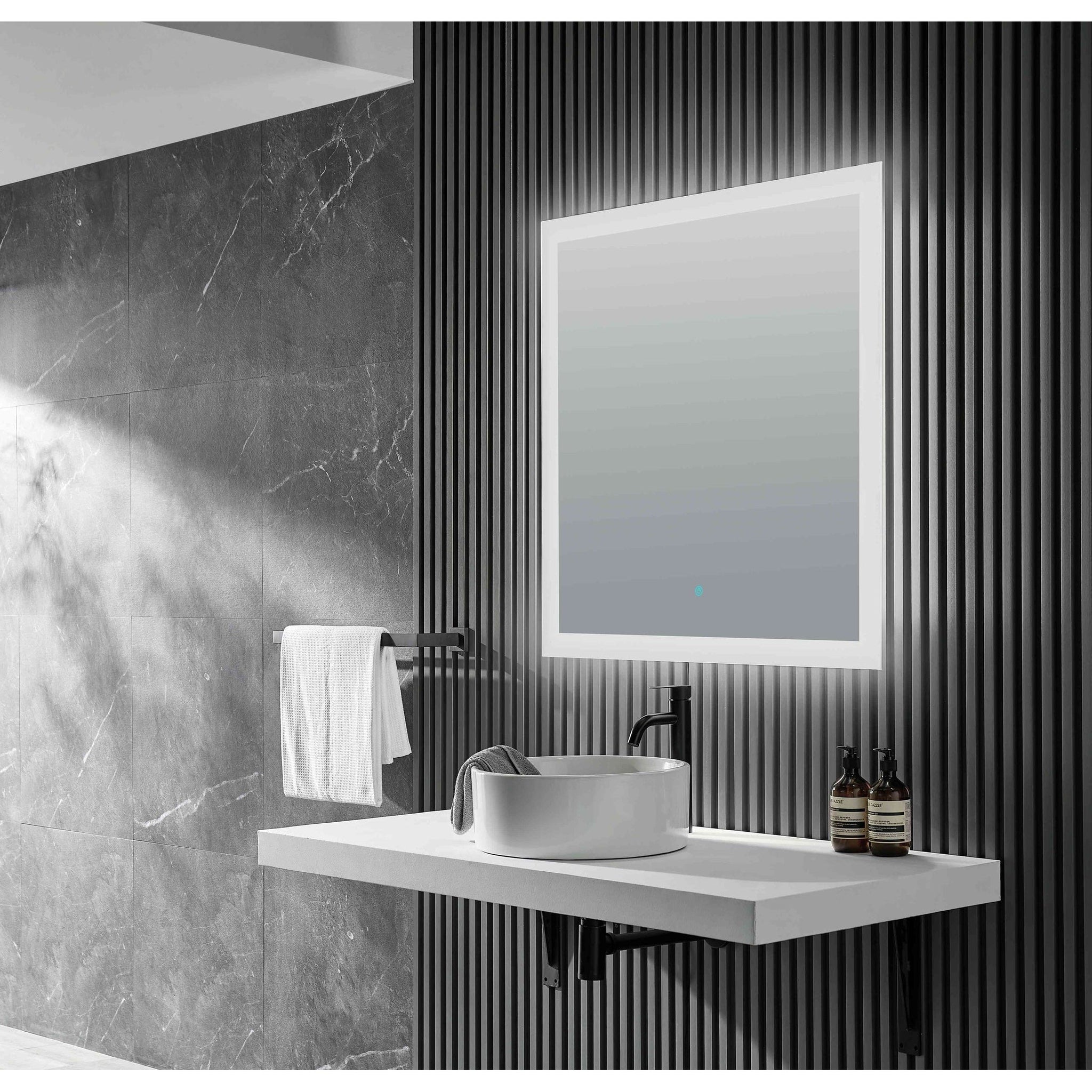 ANZZI, ANZZI Volta Series 36" x 36" Frameless Led Bathroom Mirror With Built-In Defogger