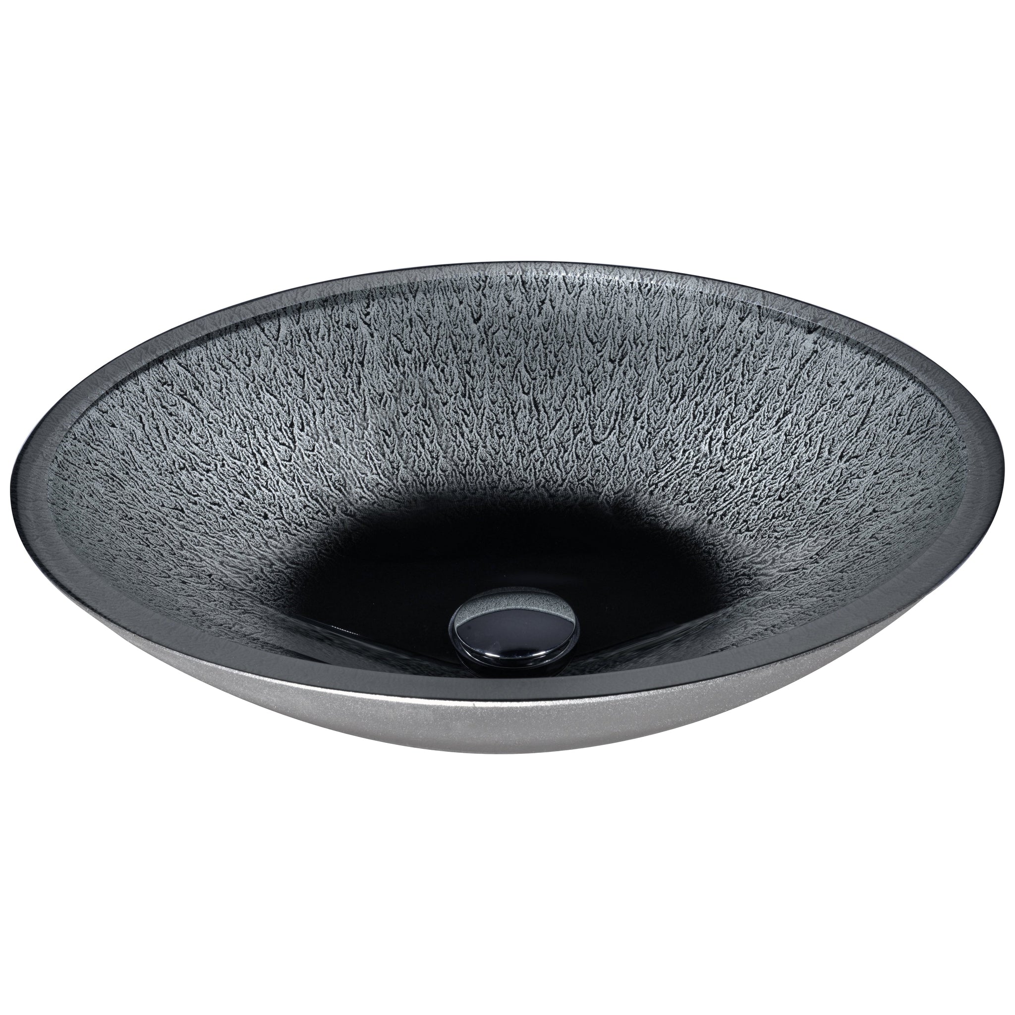 ANZZI, ANZZI Zebedia Series 20" x 16" Oval Shaped Blue Deco-Glass Vessel Sink With Polished Chrome Pop-Up Drain