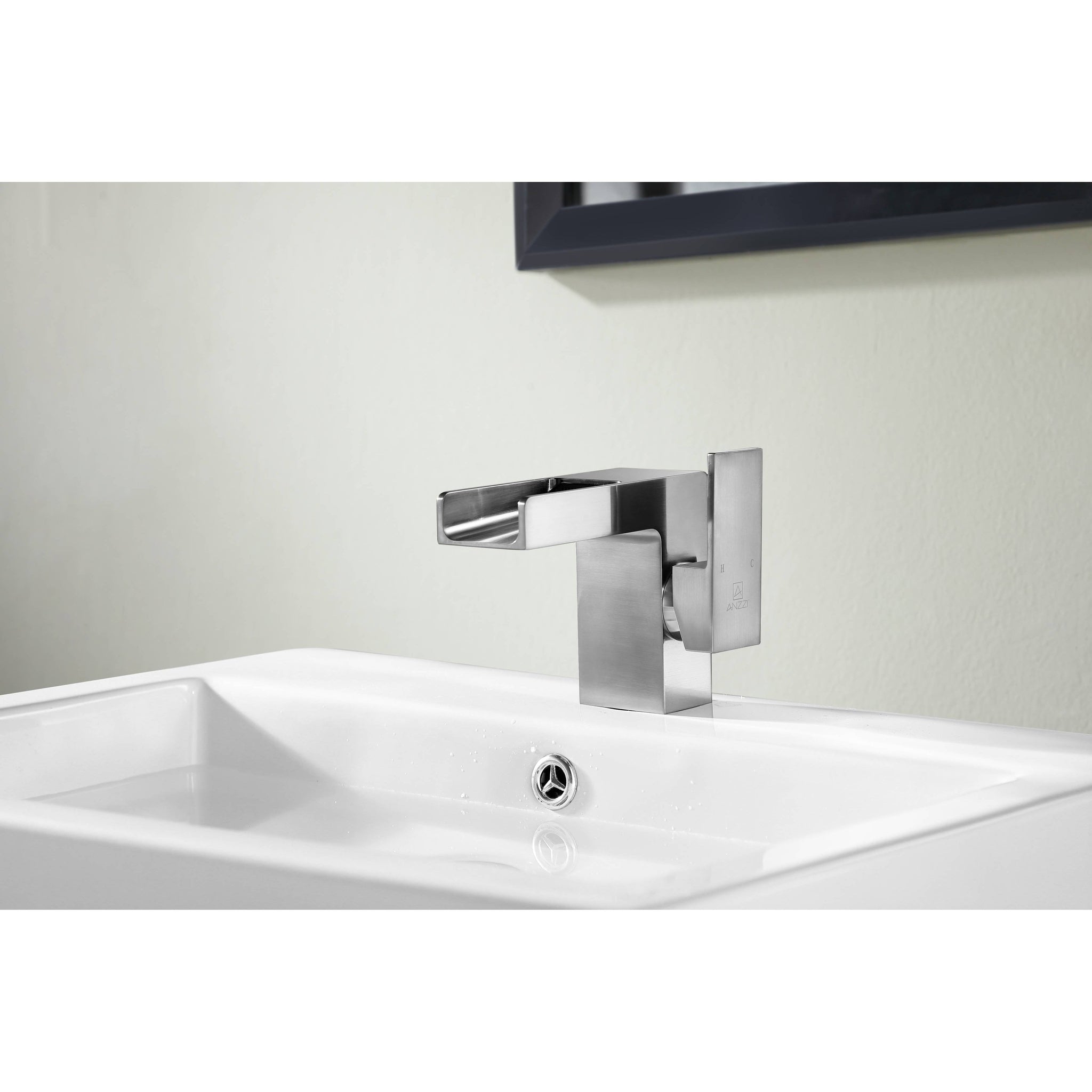 ANZZI, ANZZI Zhona Series 5" Single Hole Brushed Nickel Low-Arc Bathroom Sink Faucet