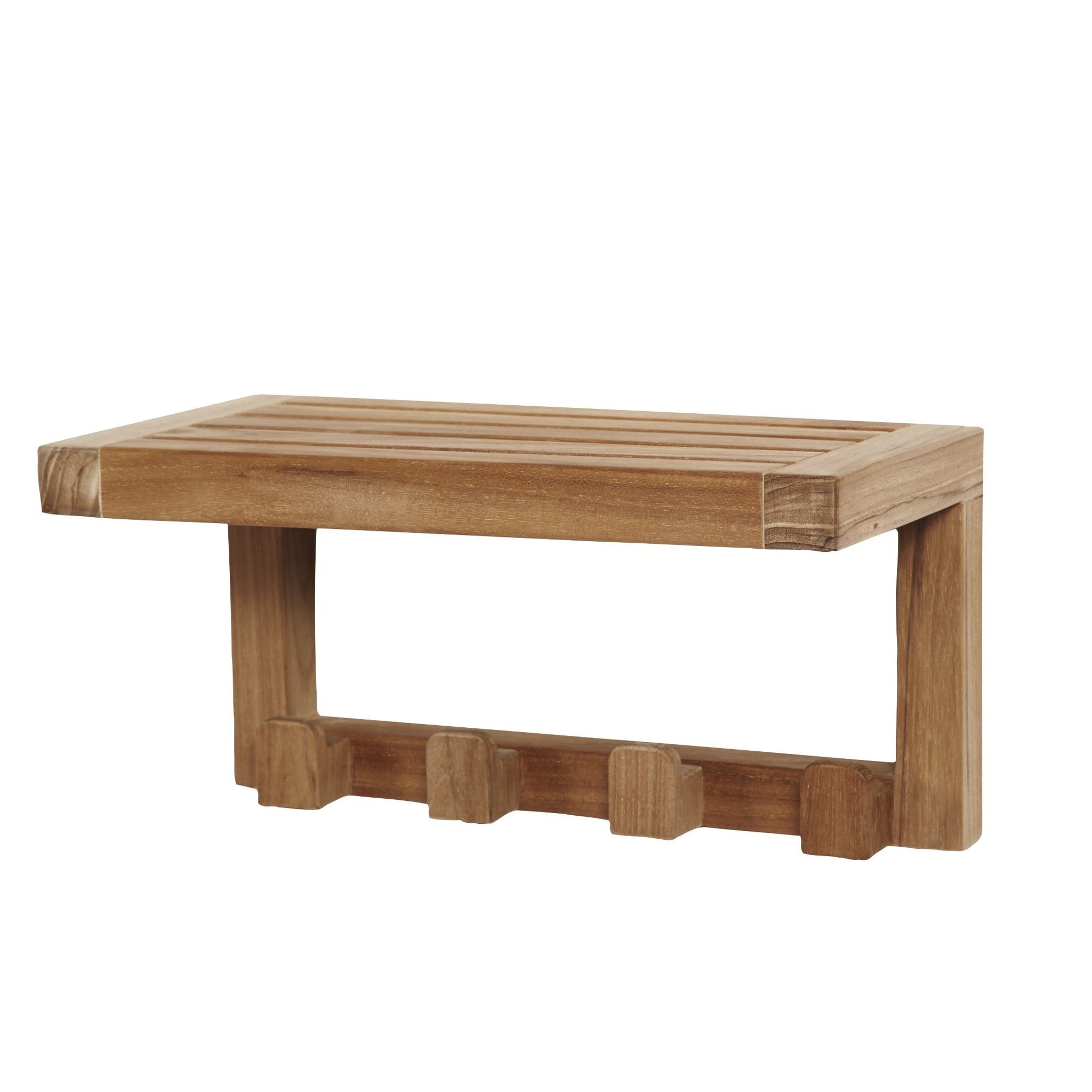 ARB Teak & Specialties, ARB Teak & Specialties 4-Hook Solid Teak Wood Wall Shelf