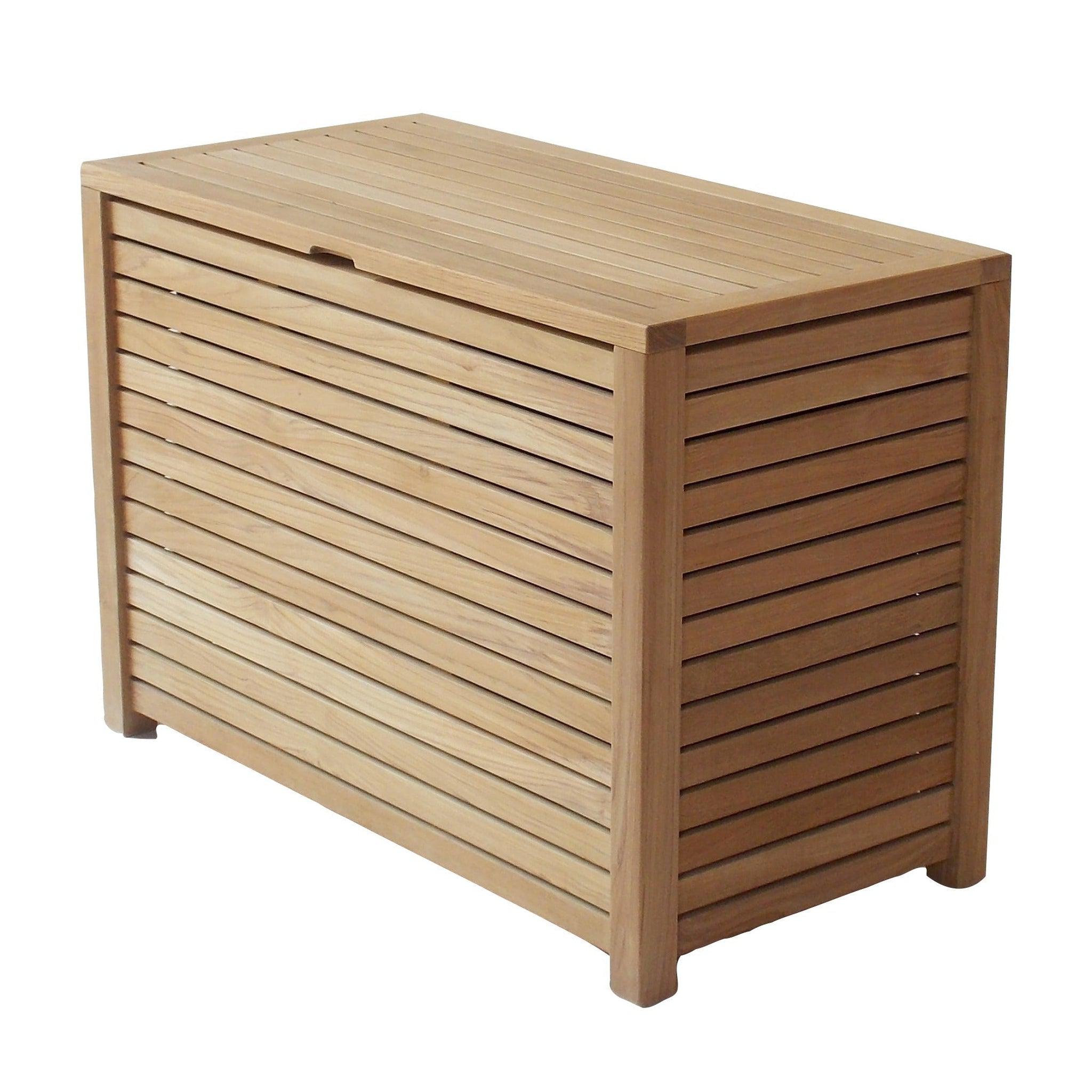 ARB Teak & Specialties, ARB Teak & Specialties 40 x 24" Solid Teak Wood Laundry Towel Box Hamper With 3 Sacks