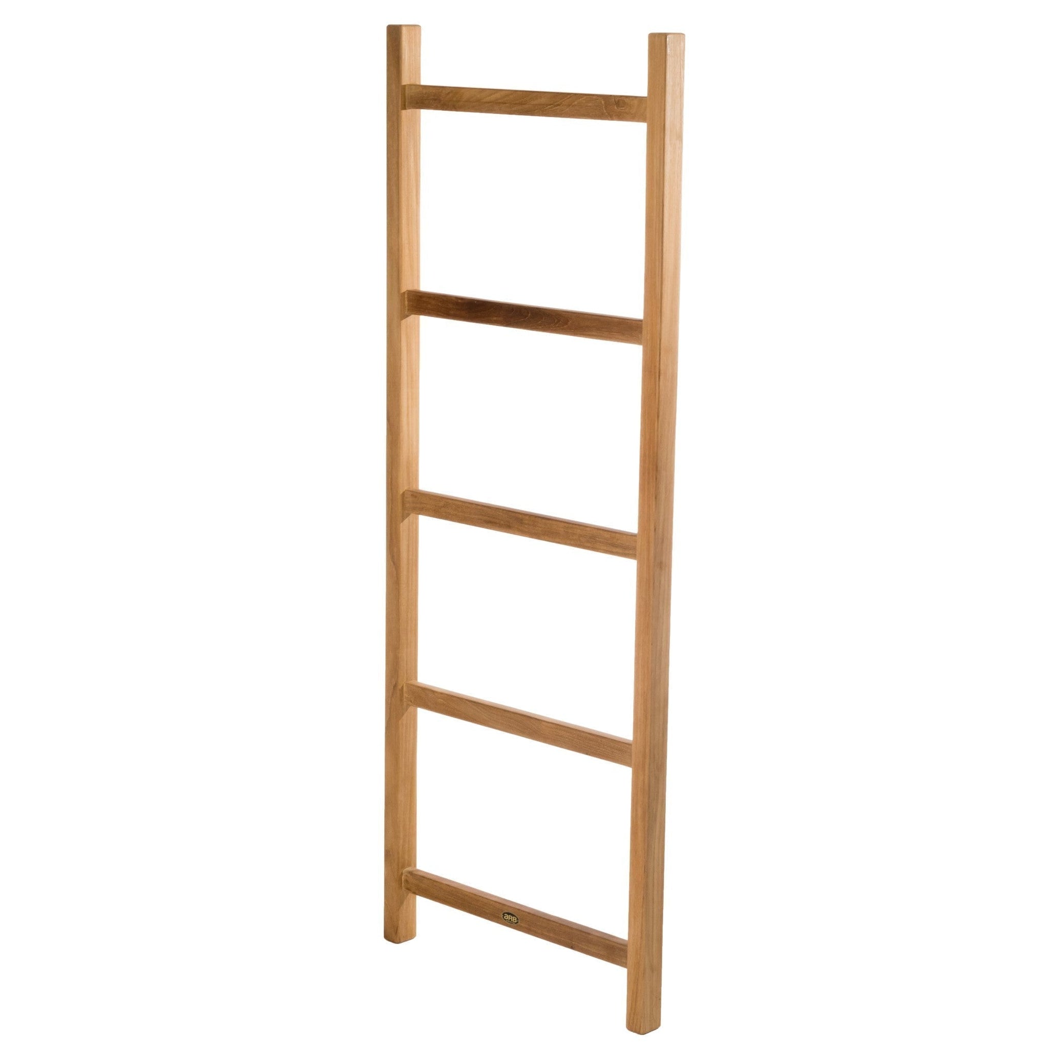 ARB Teak & Specialties, ARB Teak & Specialties 59" Solid Teak Wood Leaning Towel Ladder With 5 Bars