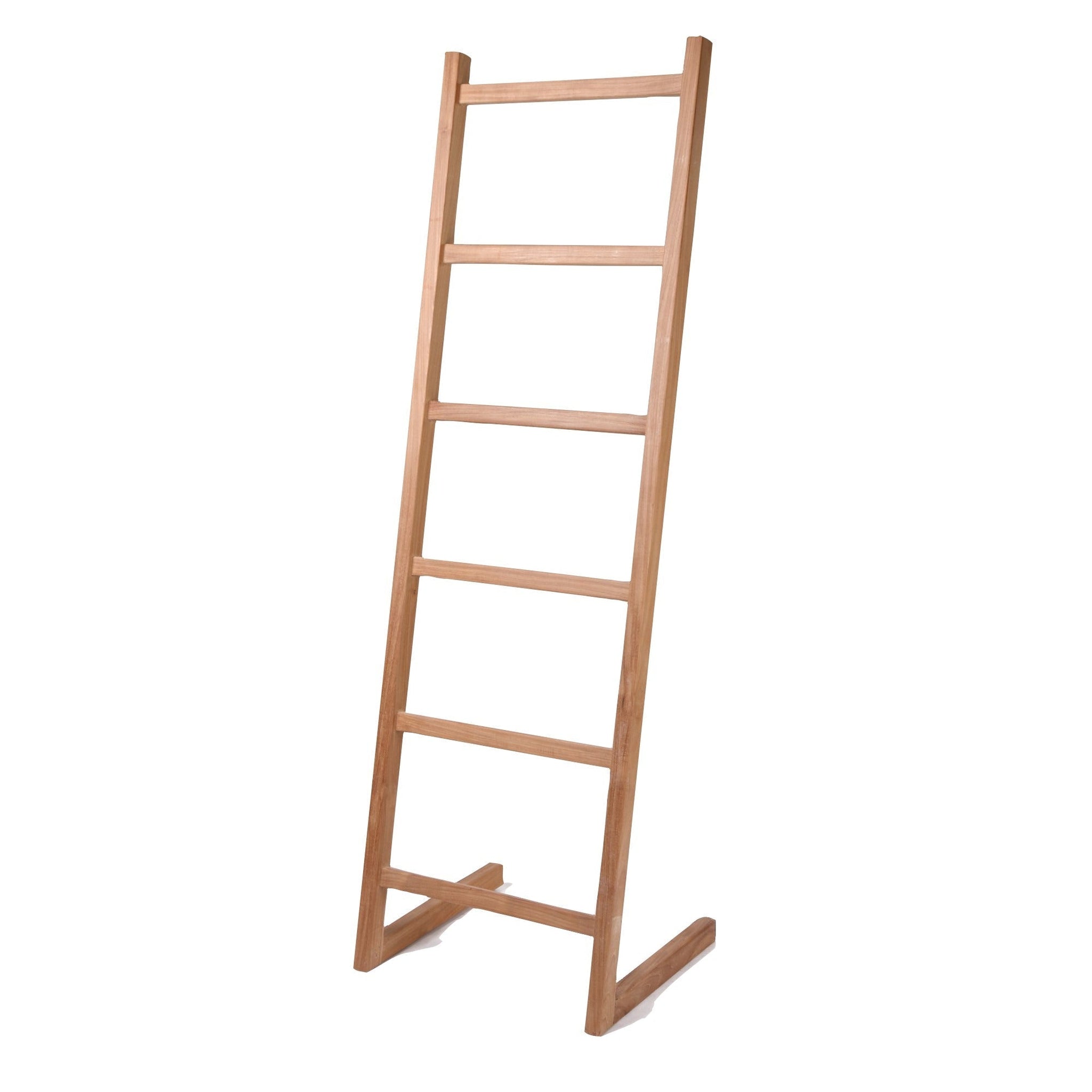 ARB Teak & Specialties, ARB Teak & Specialties 71" Solid Teak Wood Self-Standing Towel Ladder With 6 Bars