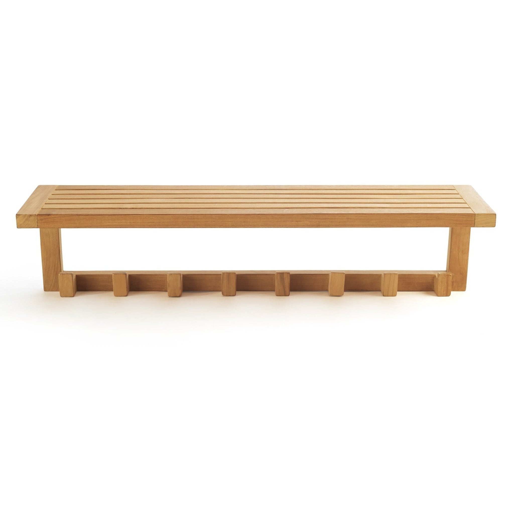 ARB Teak & Specialties, ARB Teak & Specialties 8-Hook Solid Teak Wood Wall Shelf