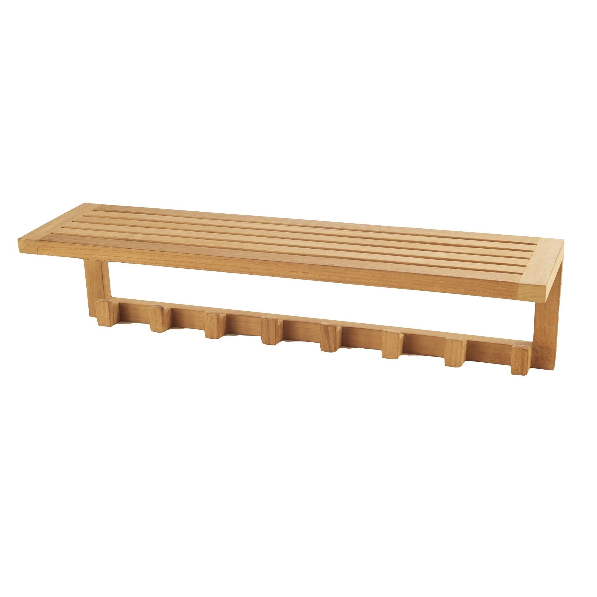 ARB Teak & Specialties, ARB Teak & Specialties 8-Hook Solid Teak Wood Wall Shelf