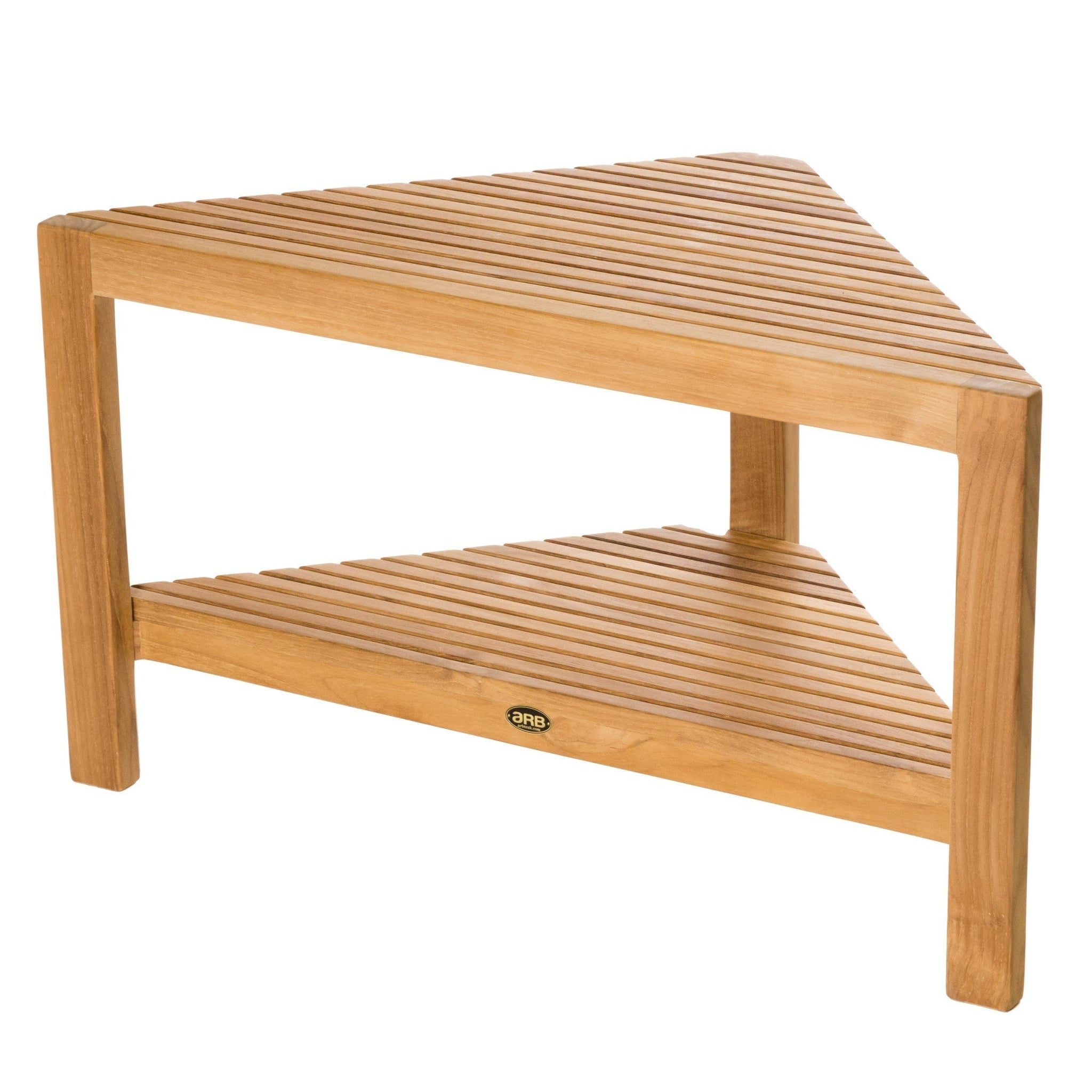 ARB Teak & Specialties, ARB Teak & Specialties Fiji 32" Solid Teak Wood Corner Shower Bench With Built-in Shelf