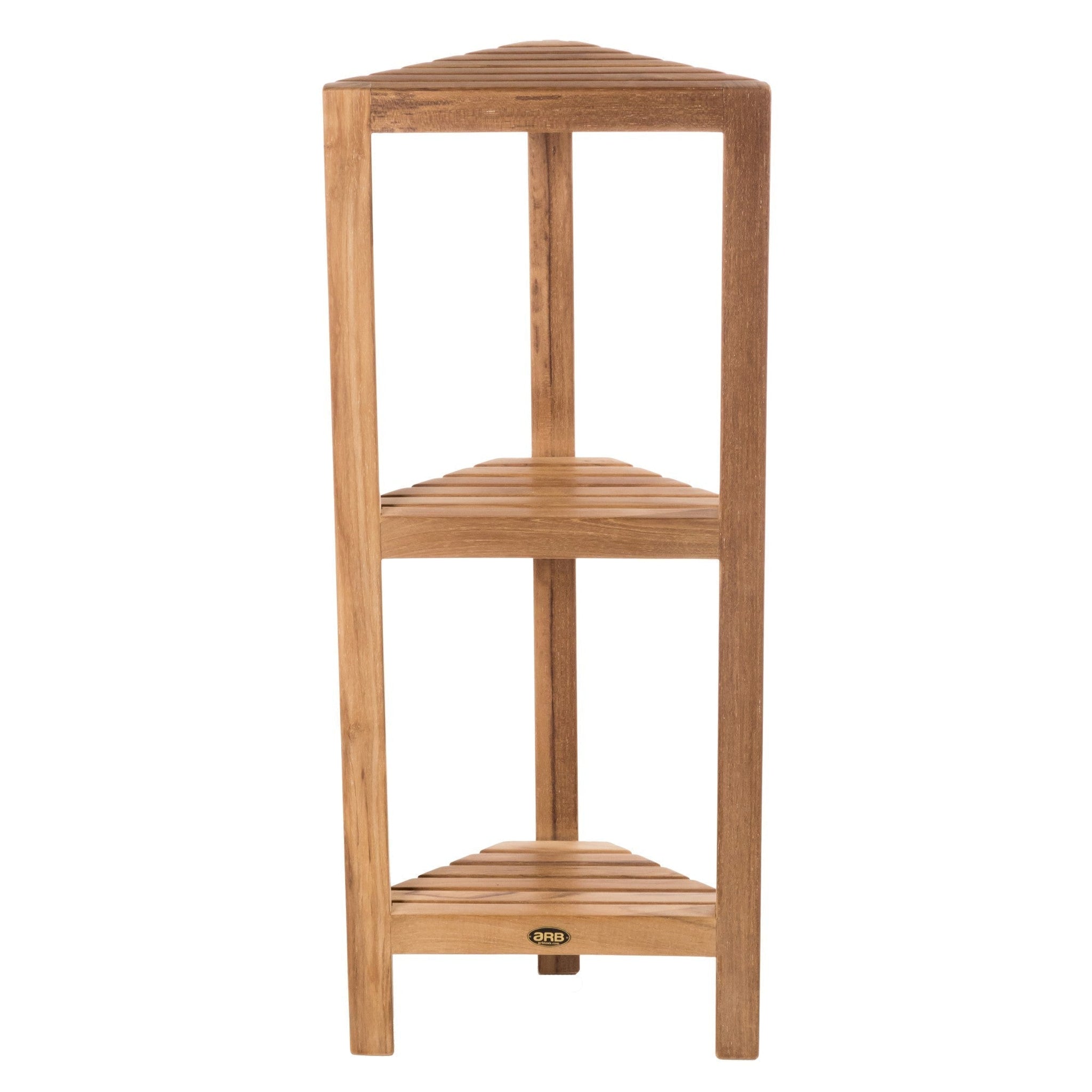 ARB Teak & Specialties, ARB Teak & Specialties Fiji 36" Solid Teak Wood Corner Shelf With 3 Tiers