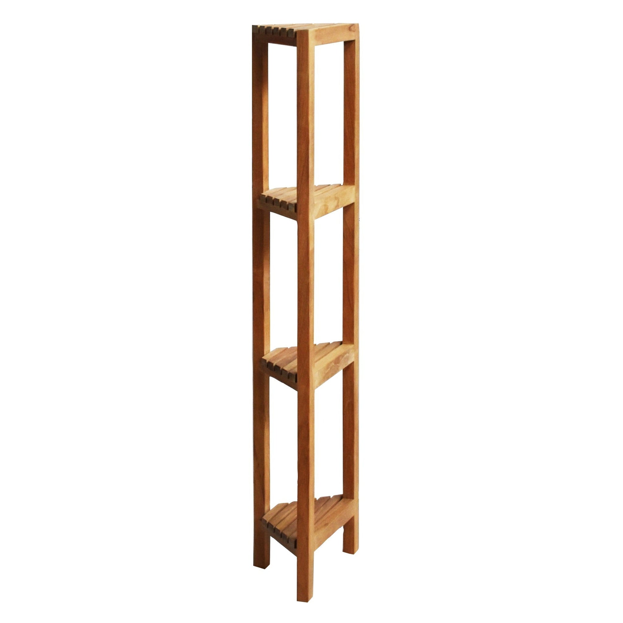 ARB Teak & Specialties, ARB Teak & Specialties Fiji 51" Solid Teak Wood Corner Shelf With 4 Tiers