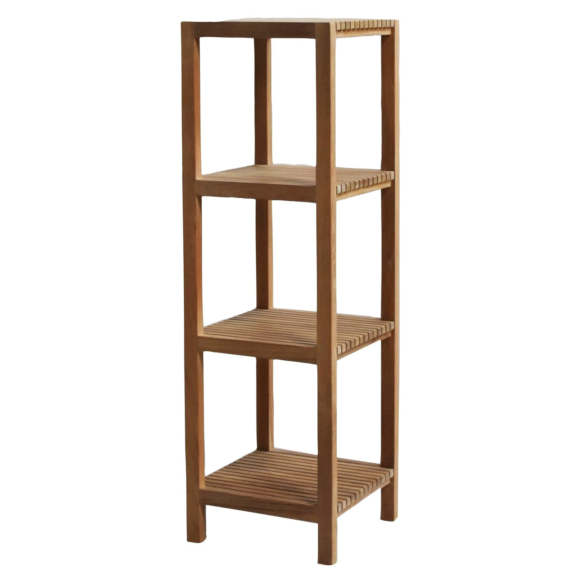 ARB Teak & Specialties, ARB Teak & Specialties Fiji 51" Solid Teak Wood Square Shelf With 4 Tiers