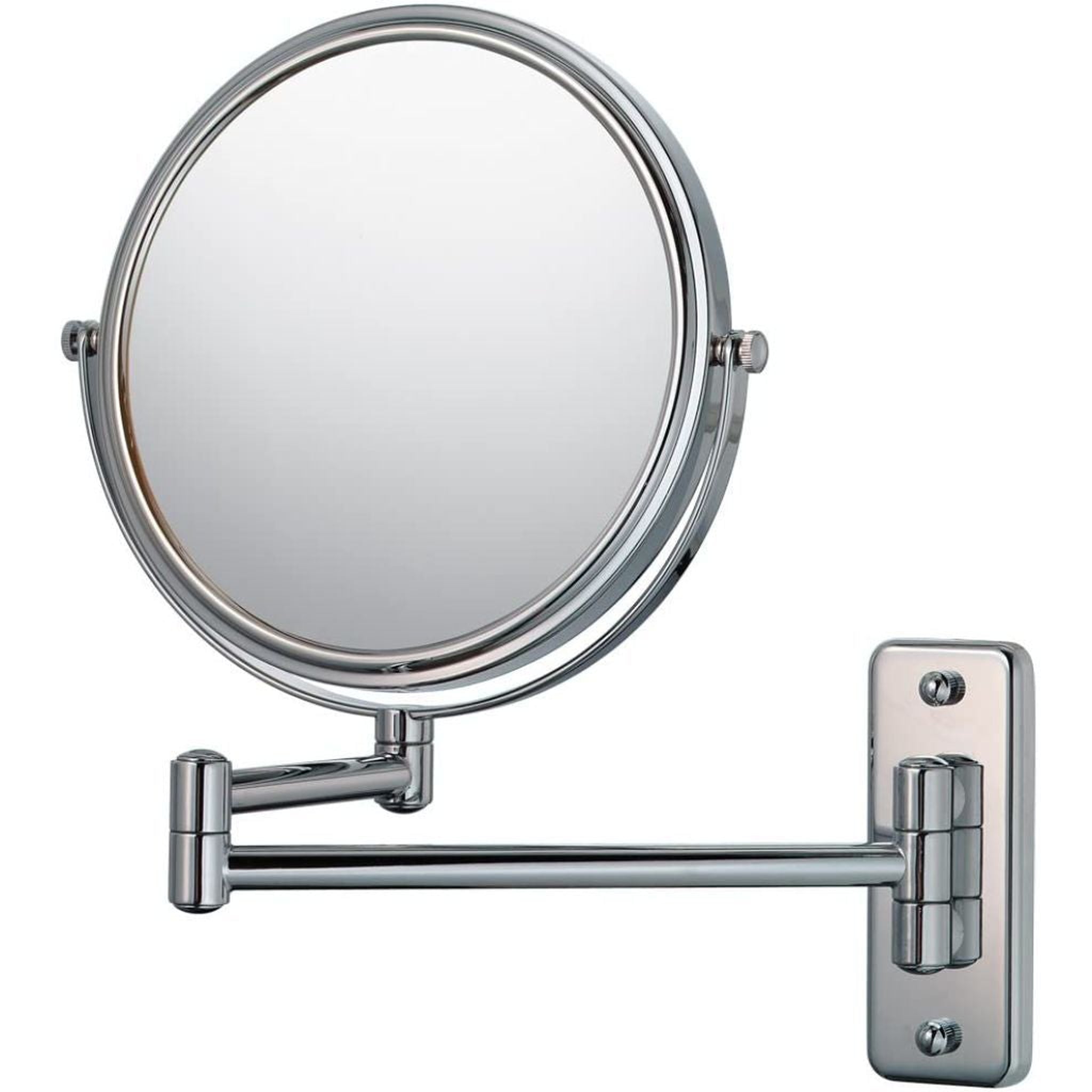 Aptations, Aptations Mirror Image 10" x 12" Chrome Wall-Mounted Round Double Sided Double Arm 1X/5X Magnified Makeup Mirror