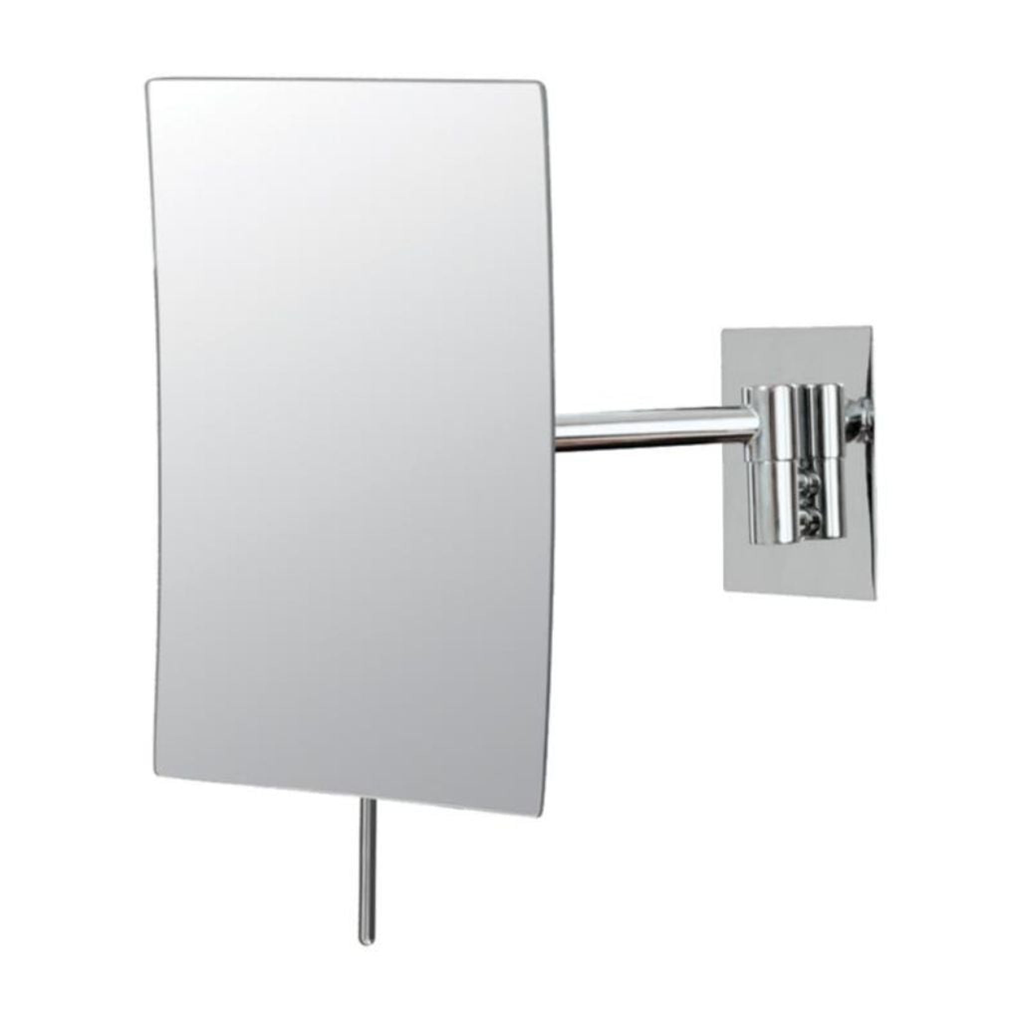 Aptations, Aptations Mirror Image 6" x 10" Chrome Wall-Mounted Minimalist Rectangular 3X Magnified Mirror