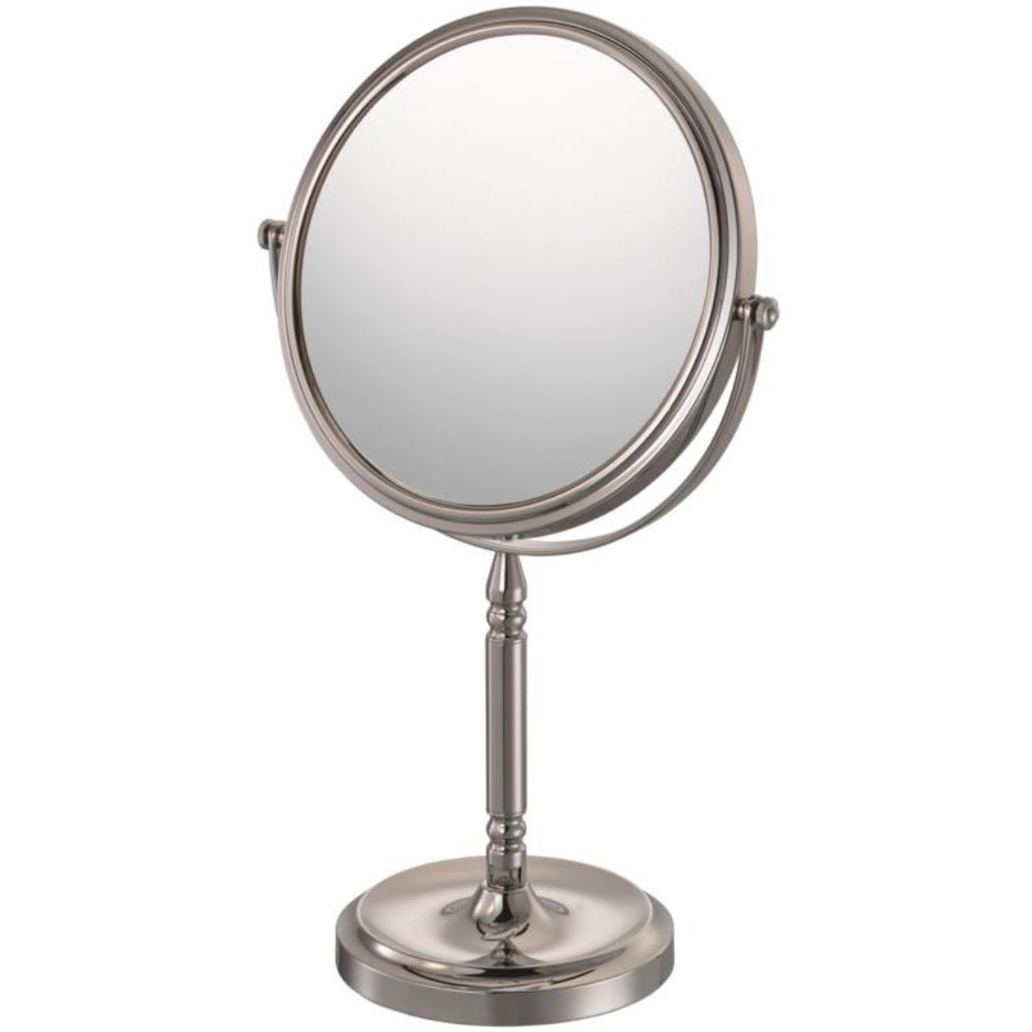 Aptations, Aptations Mirror Image 8" Brushed Nickel Recessed Base Freestanding 1X/5X Magnified Makeup Mirror