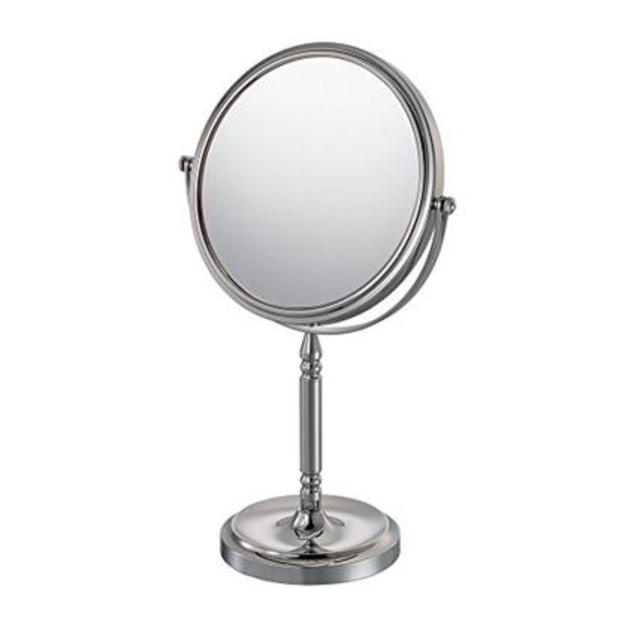 Aptations, Aptations Mirror Image 8" x 15" Chrome Freestanding Recessed Base 1X/5X Magnified Makeup Mirror