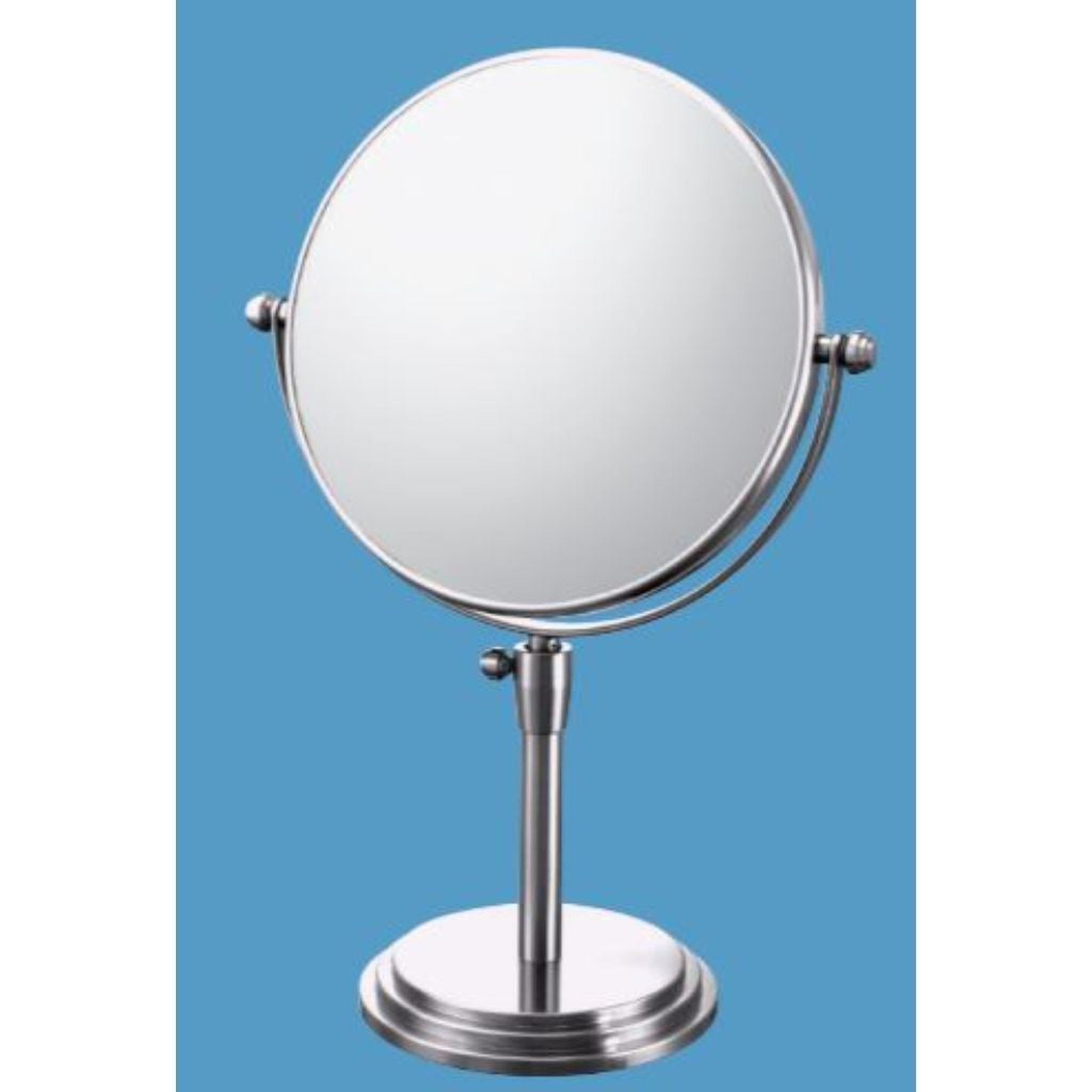 Aptations, Aptations Mirror Image 8" x 17" Chrome Freestanding Classic Adjustable 1X/5X Magnified Makeup Mirror