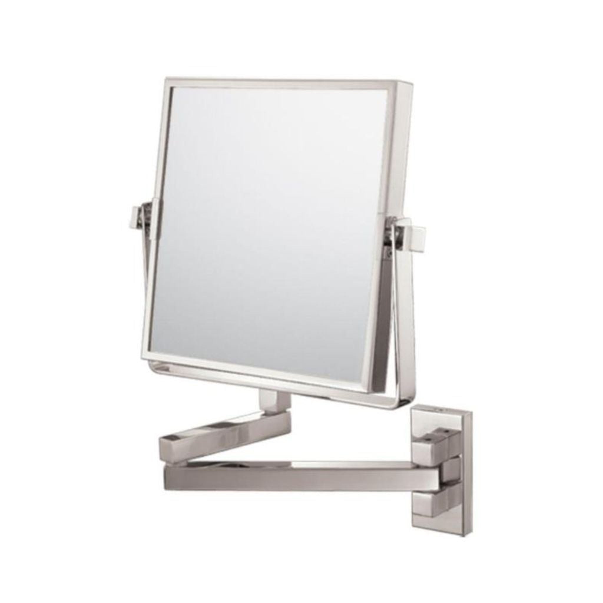 Aptations, Aptations Mirror Image 9" x 12" Brushed Nickel Wall-Mounted Square 1X/3X Magnified Makeup Mirror