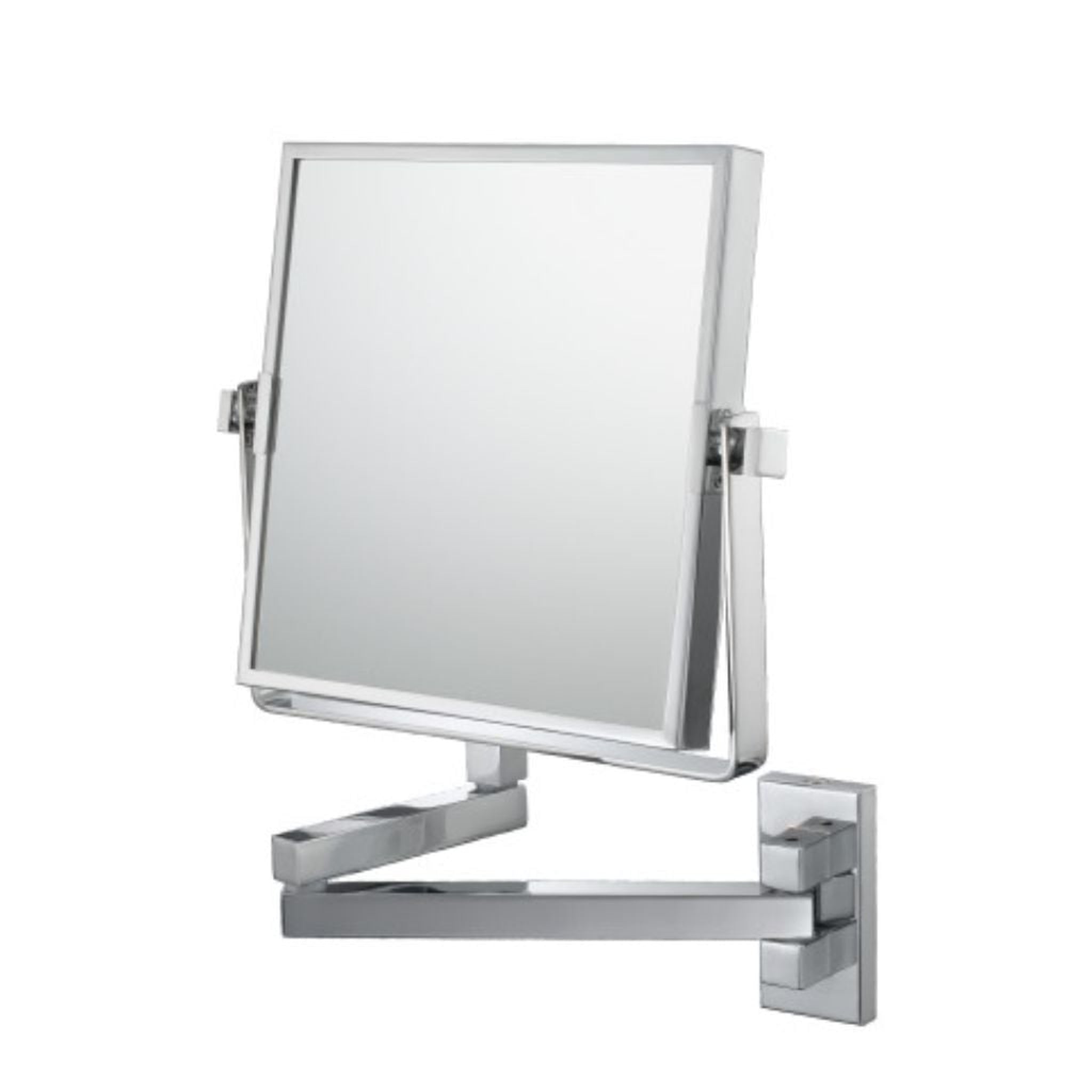 Aptations, Aptations Mirror Image 9" x 12" Chrome Wall-Mounted Square 1X/3X Magnified Makeup Mirror