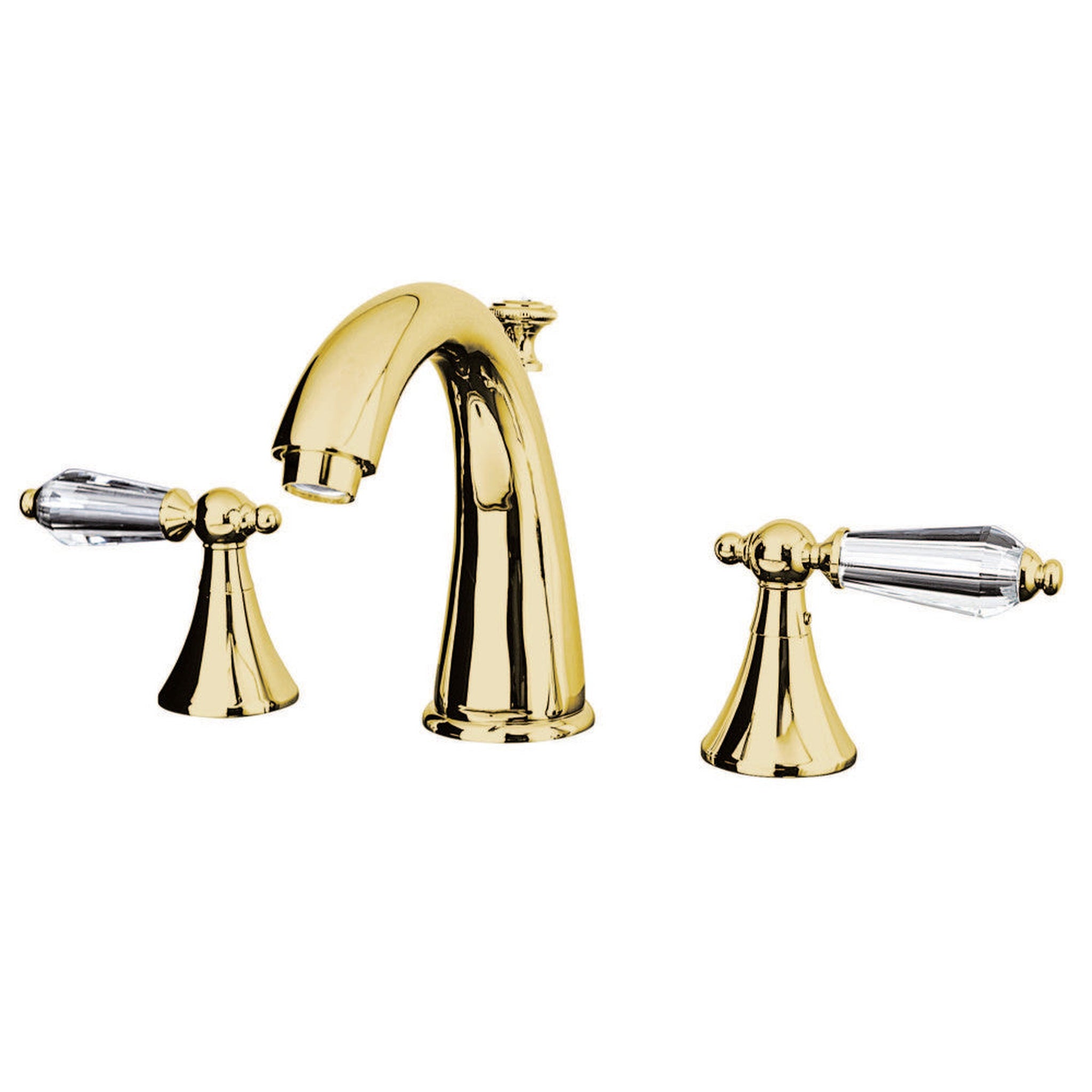 Kingston Brass, Aqua Eden KS2972WLL 8 in. Widespread Bathroom Faucet, Polished Brass