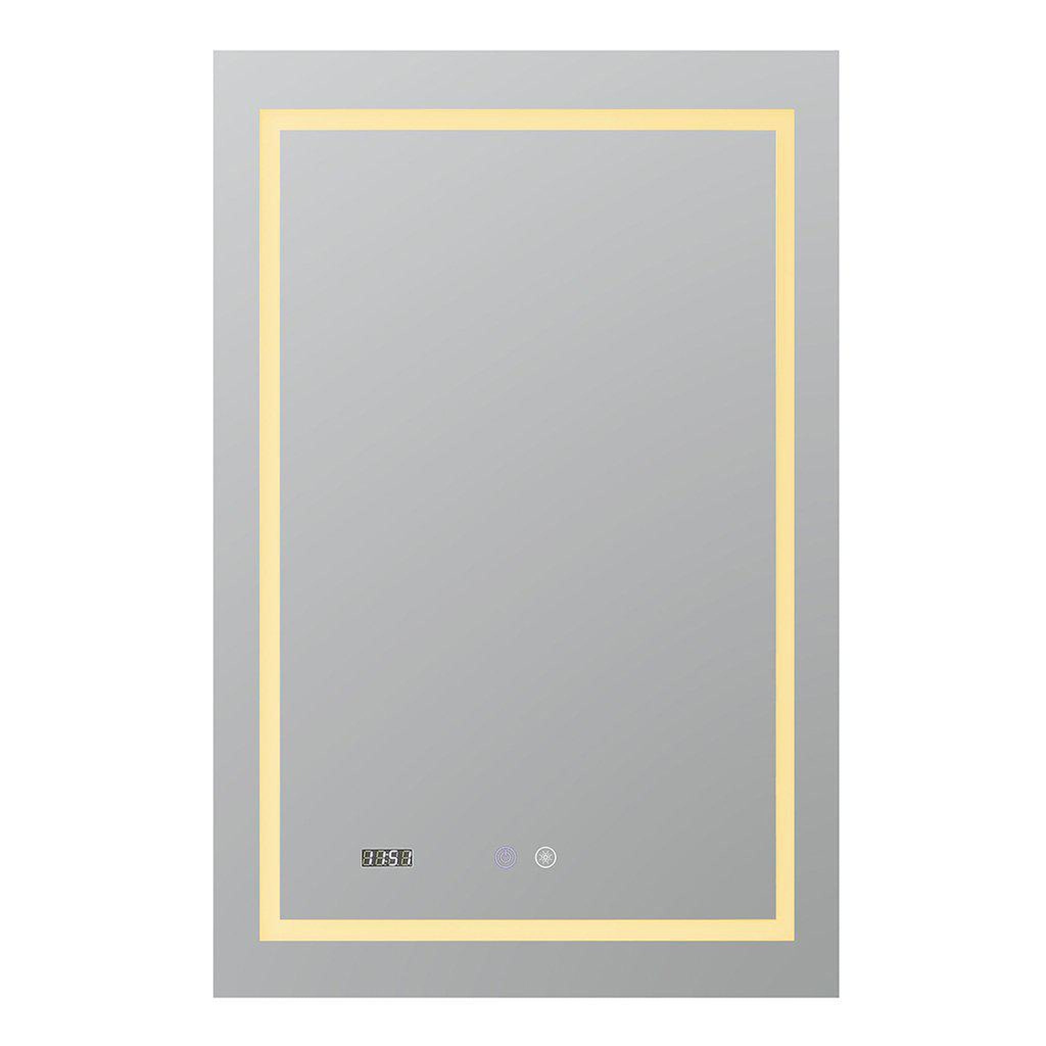 Aquadom, Aquadom Daytona  24" X 36" Rectangle  Ultra-Slim Frame LED Lighted Bathroom Mirror With Defogger