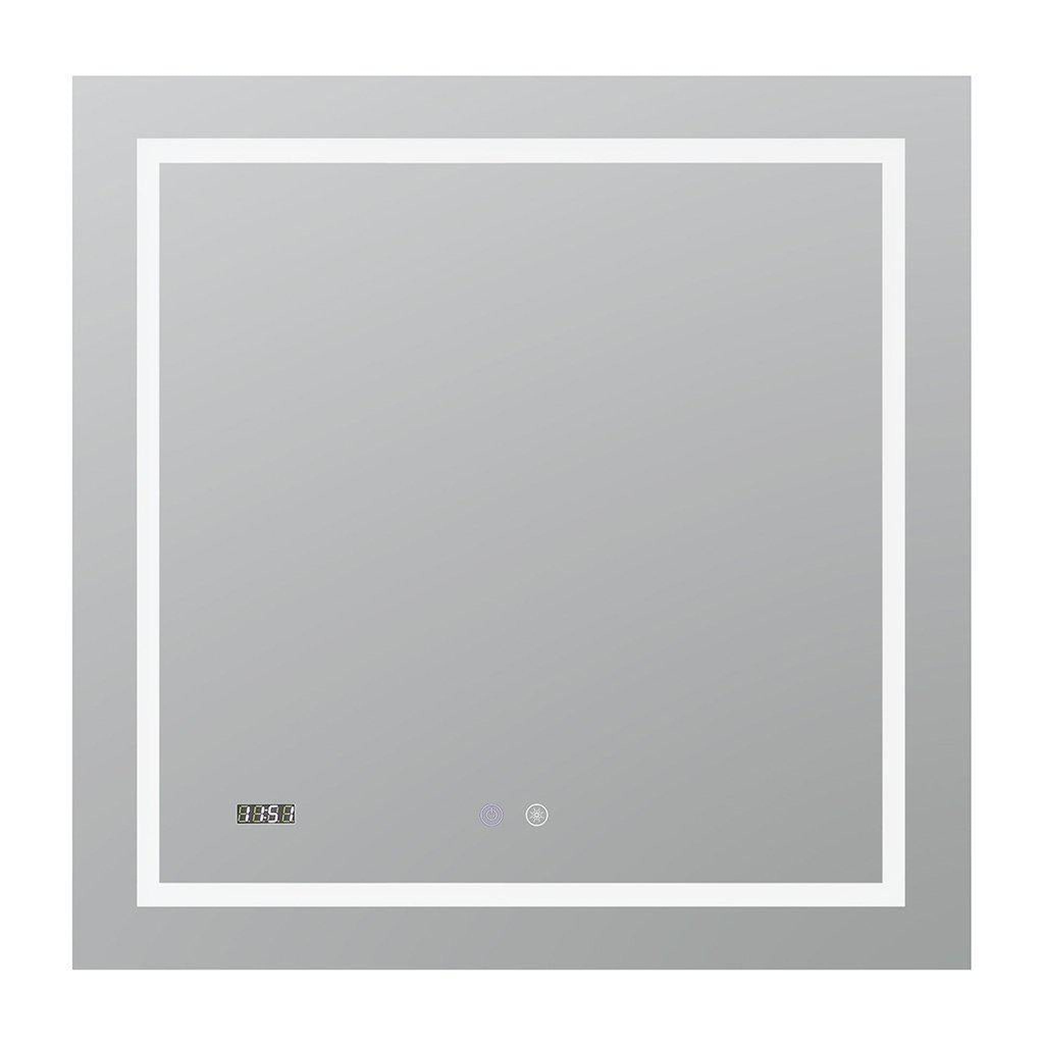 Aquadom, Aquadom Daytona  30" X 30" Square Ultra-Slim Frame LED Lighted Bathroom Mirror With Defogger