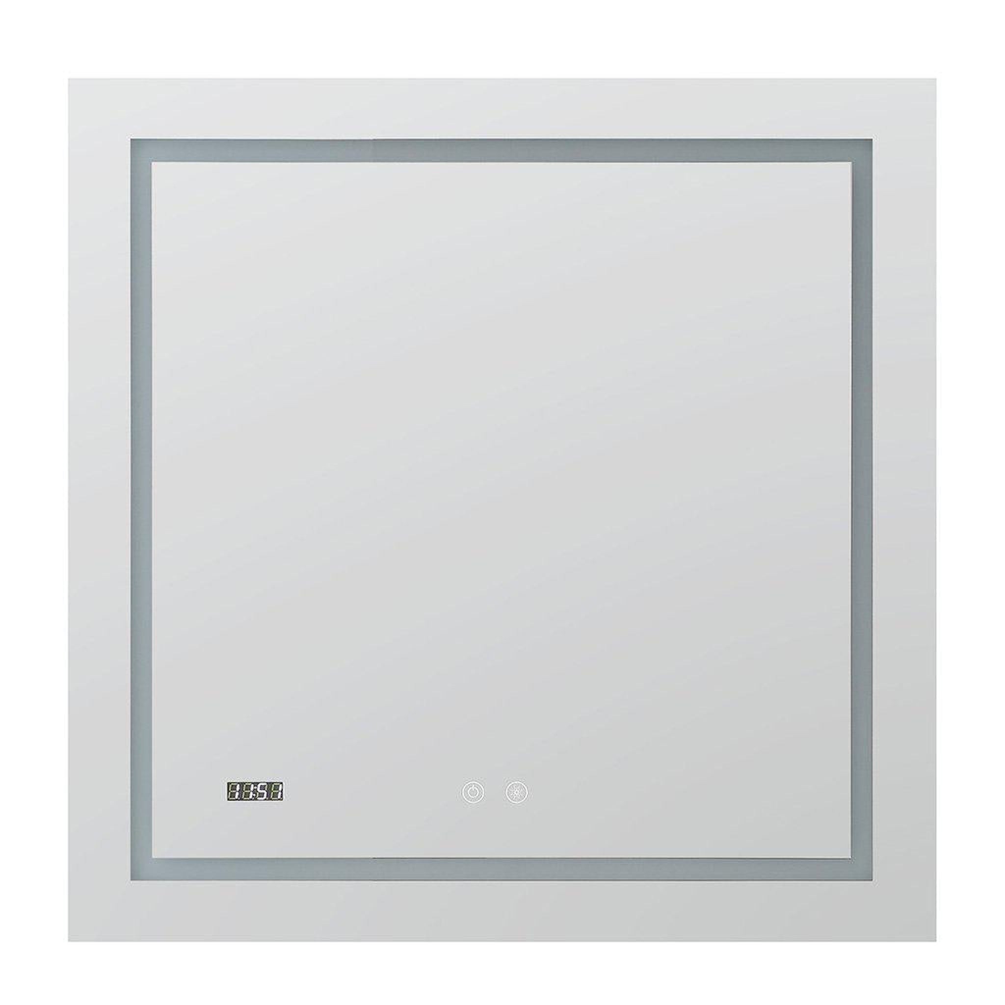 Aquadom, Aquadom Daytona  30" X 30" Square Ultra-Slim Frame LED Lighted Bathroom Mirror With Defogger