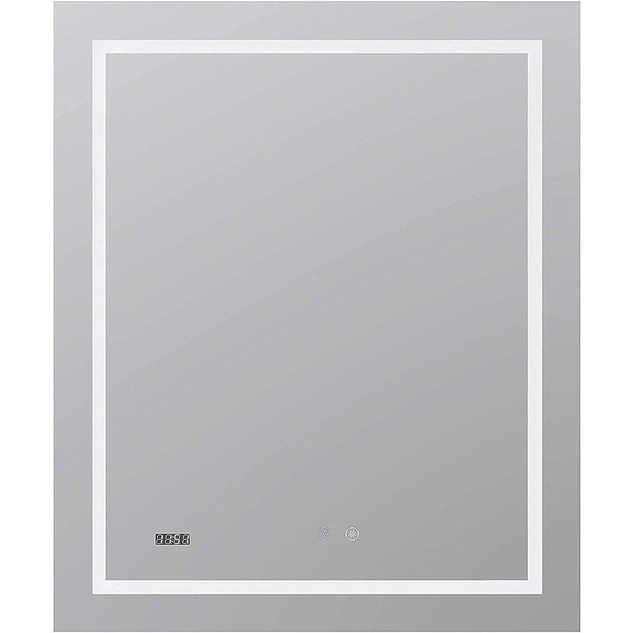 Aquadom, Aquadom Daytona  30" X 36" Rectangle Ultra-Slim Frame LED Lighted Bathroom Mirror With Defogger