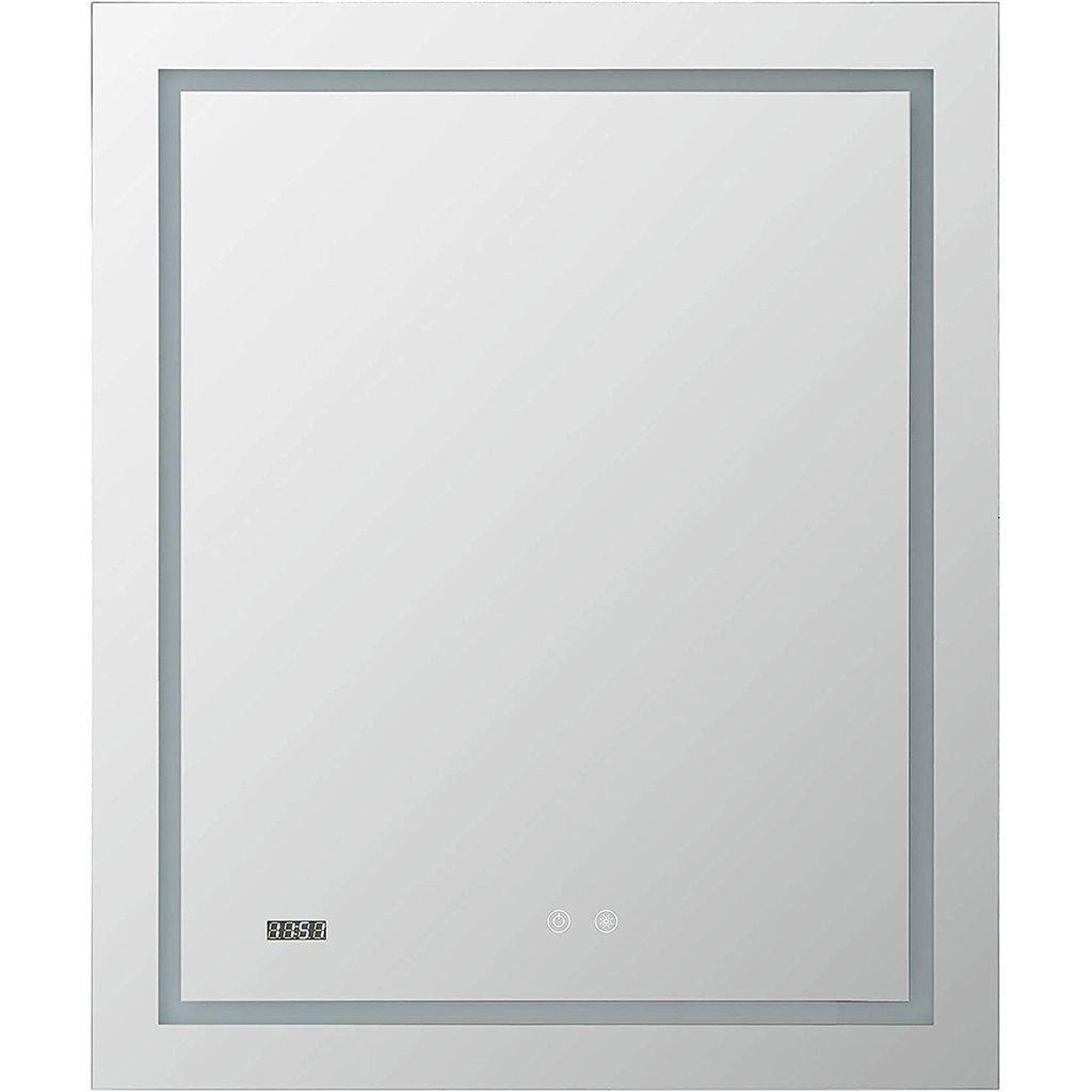 Aquadom, Aquadom Daytona  30" X 36" Rectangle Ultra-Slim Frame LED Lighted Bathroom Mirror With Defogger