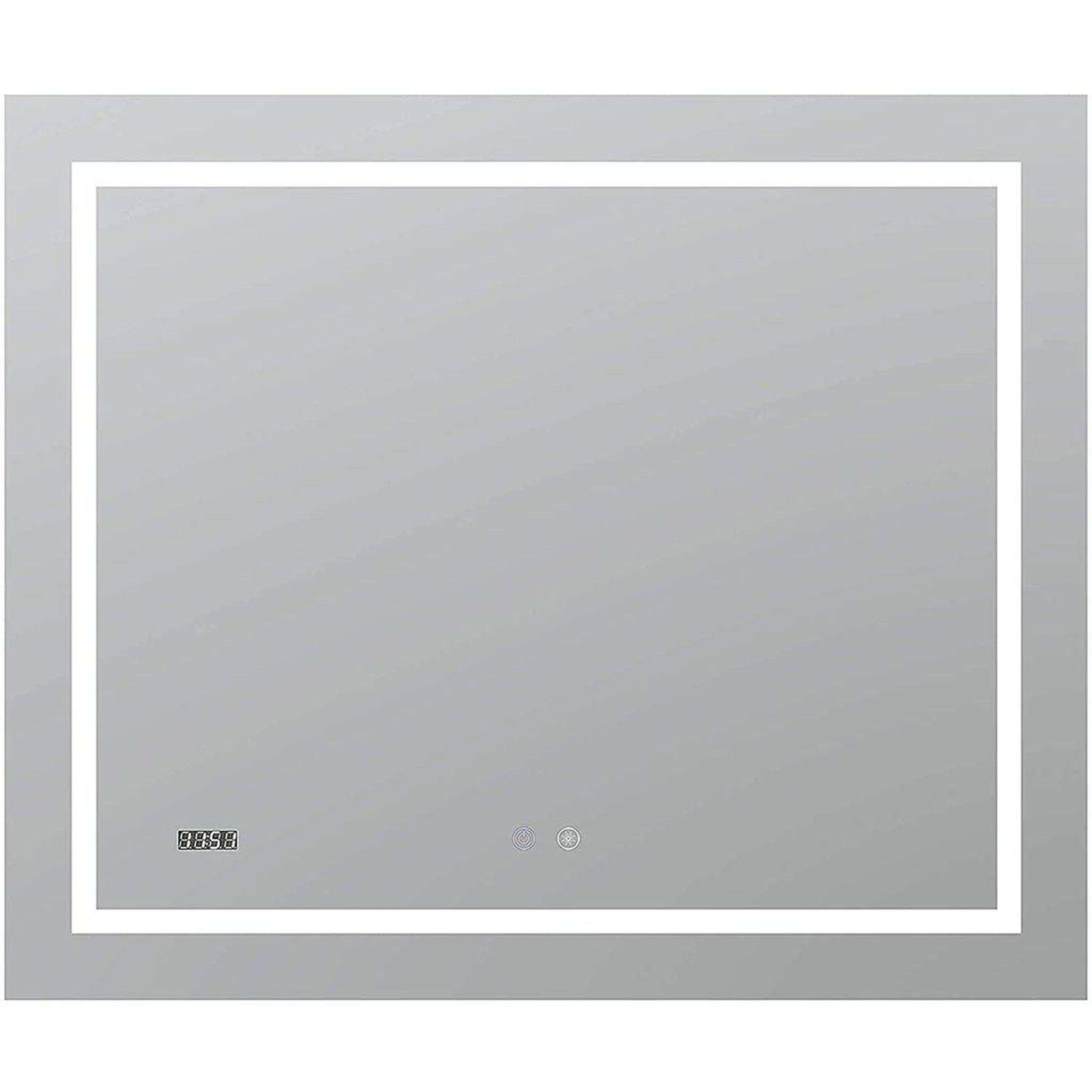 Aquadom, Aquadom Daytona 36" X 30" Rectangle  Ultra-Slim Frame LED Lighted Bathroom Mirror With Defogger