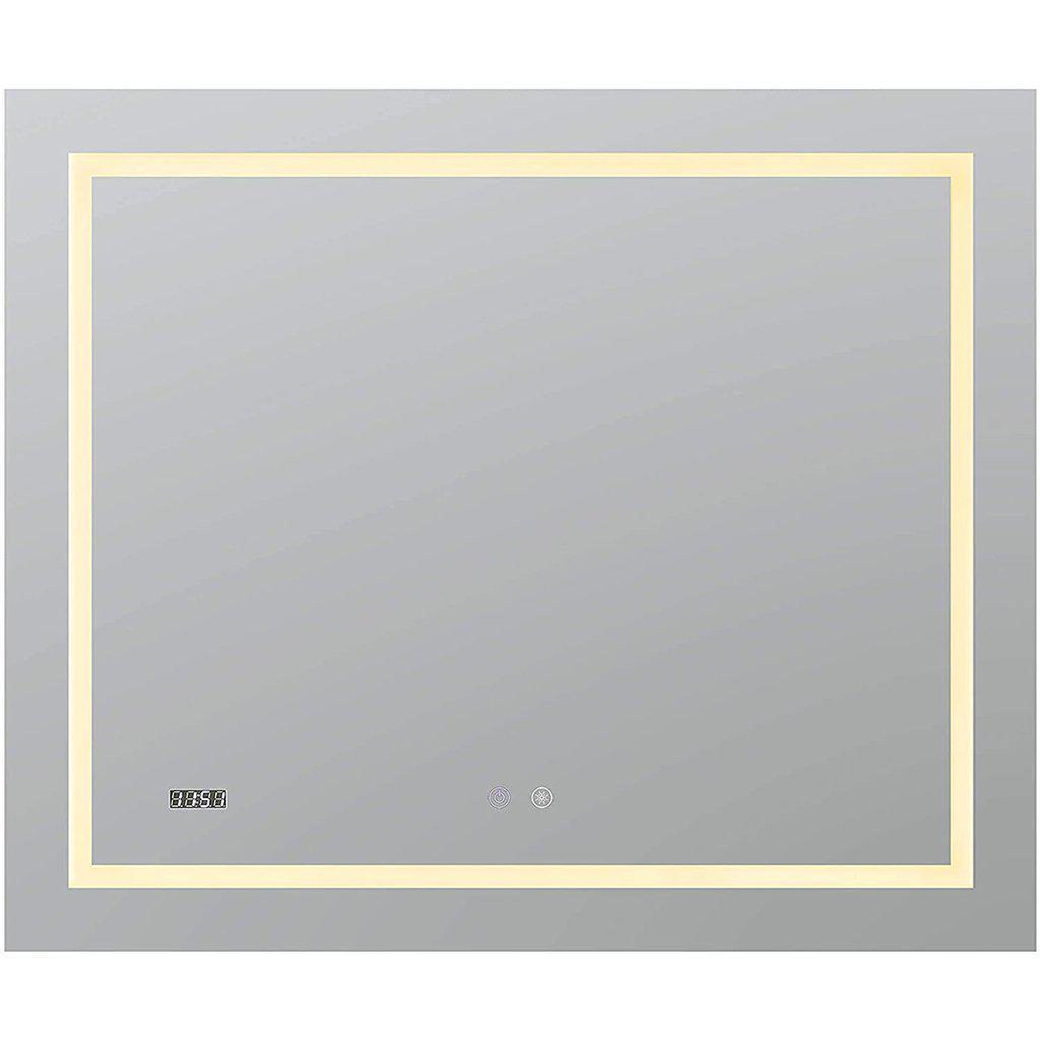 Aquadom, Aquadom Daytona 36" X 30" Rectangle  Ultra-Slim Frame LED Lighted Bathroom Mirror With Defogger