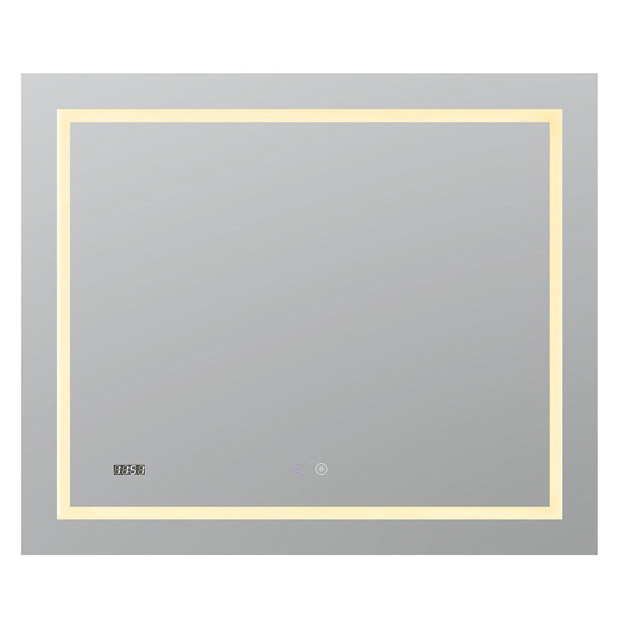 Aquadom, Aquadom Daytona 48" X 36" Rectangle  Ultra-Slim Frame LED Lighted Bathroom Mirror With Defogger