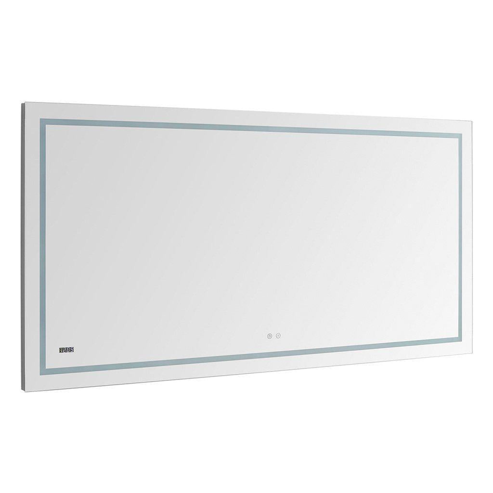 Aquadom, Aquadom Daytona 60" X 36" Rectangle Ultra-Slim Frame LED Lighted Bathroom Mirror With Defogger