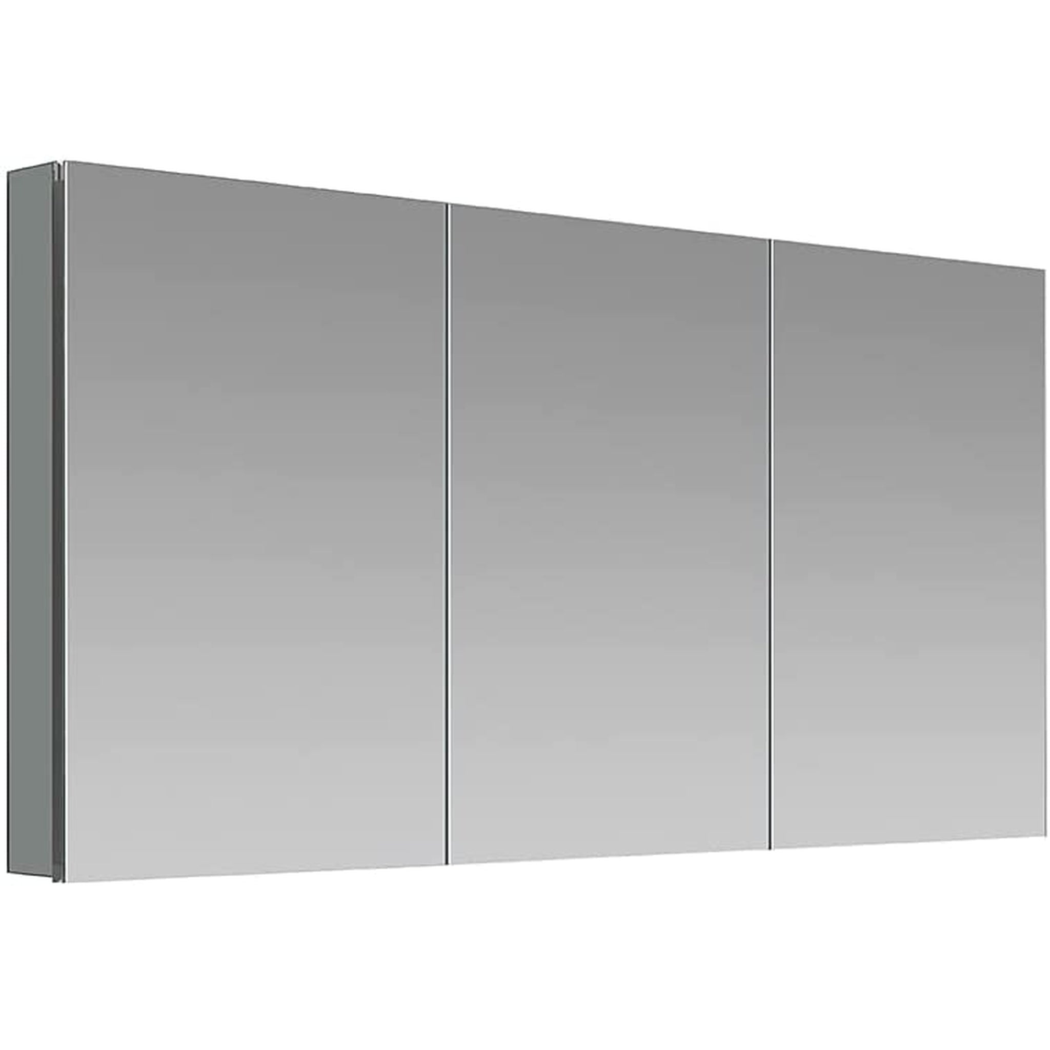 Aquadom, Aquadom Royale 60" x 30" Rectangular Recessed or Surface Mount Tri-View Bathroom Medicine Cabinet