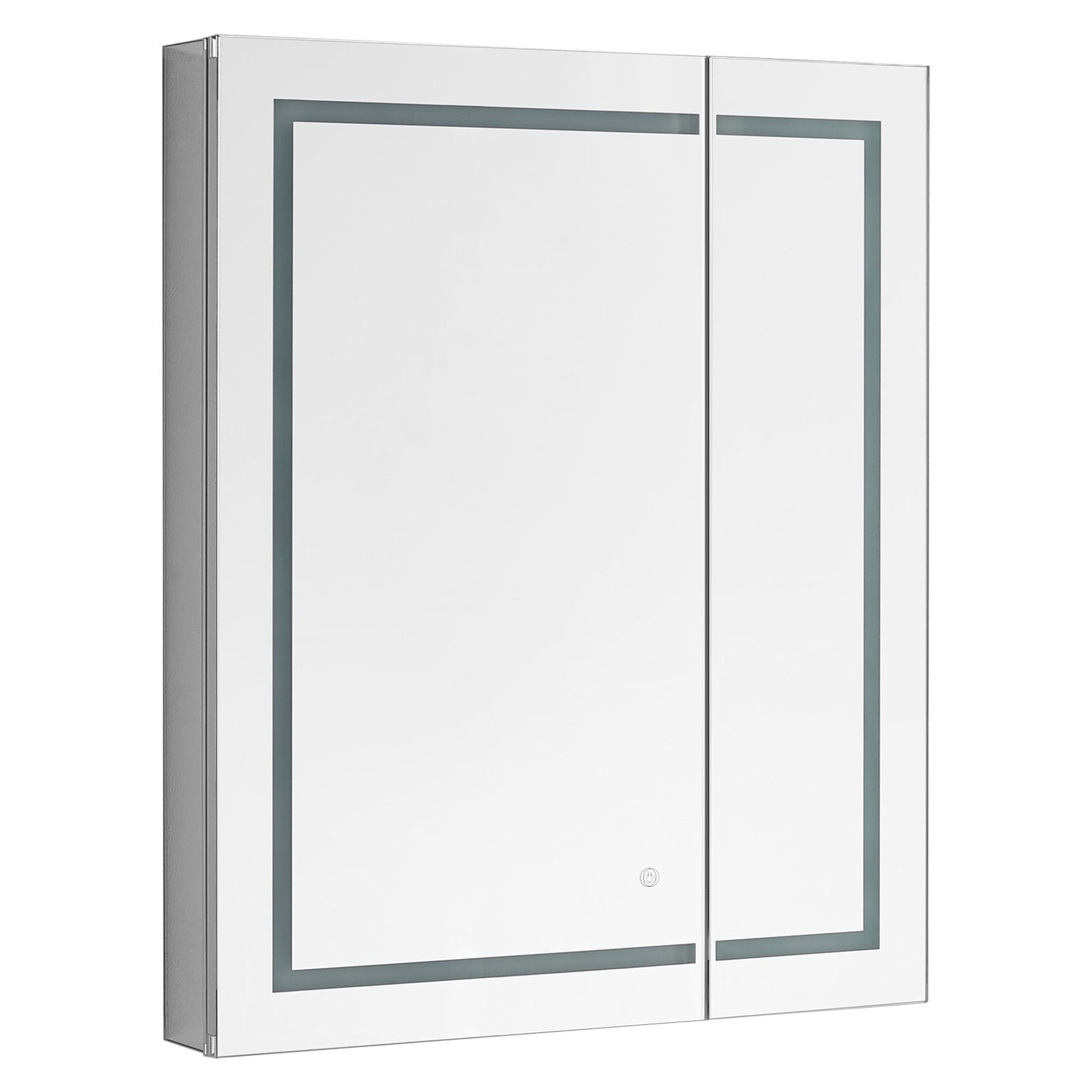 Aquadom, Aquadom Royale Plus 36" x 30" Rectangle Recessed or Surface Mount Bi-View LED Lighted Bathroom Medicine Cabinet With Defogger, Electrical Outlet, Magnifying Mirror