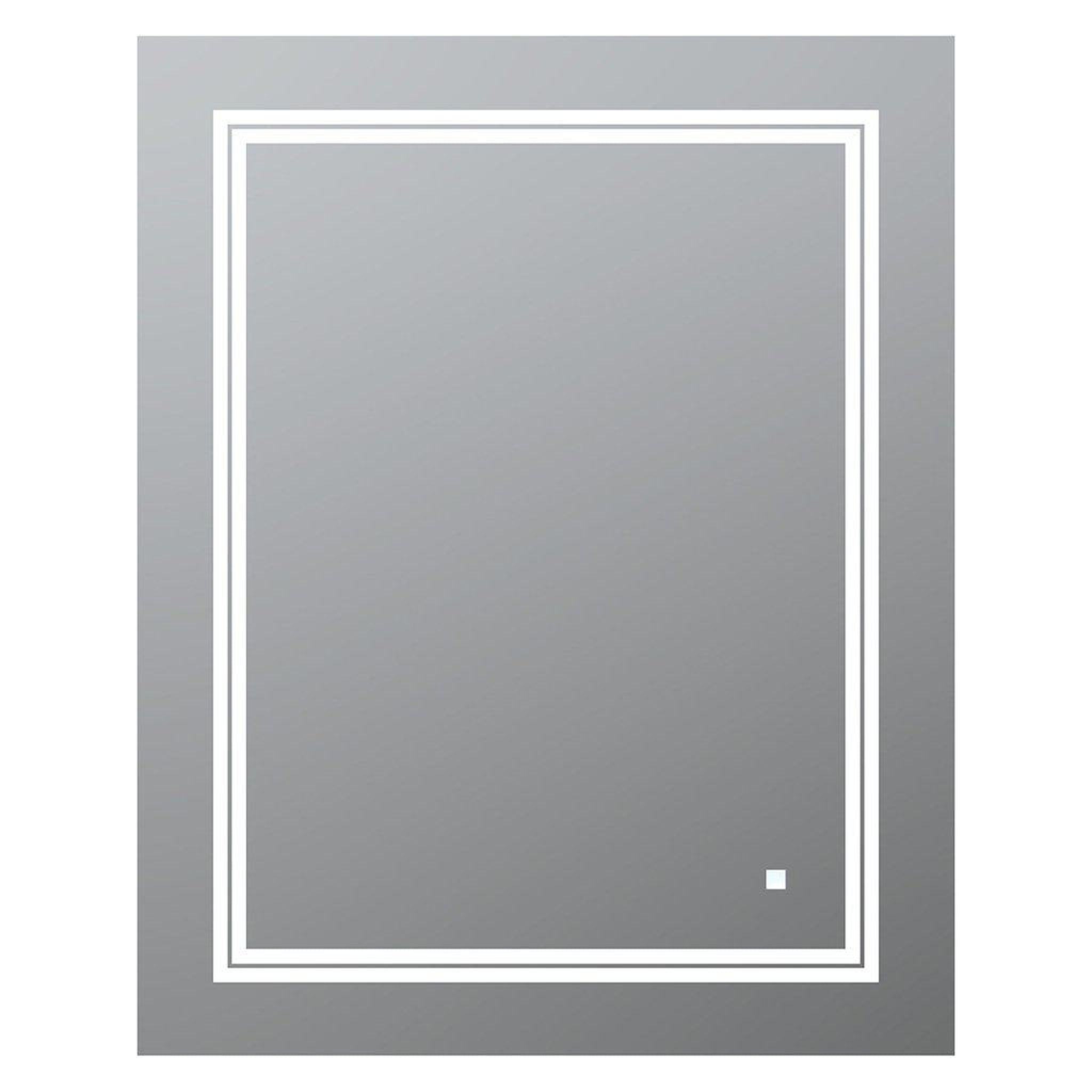 Aquadom, Aquadom SOHO  24" X 30" Rectangular Ultra-Slim Frame LED Lighted Bathroom Mirror With Defogger