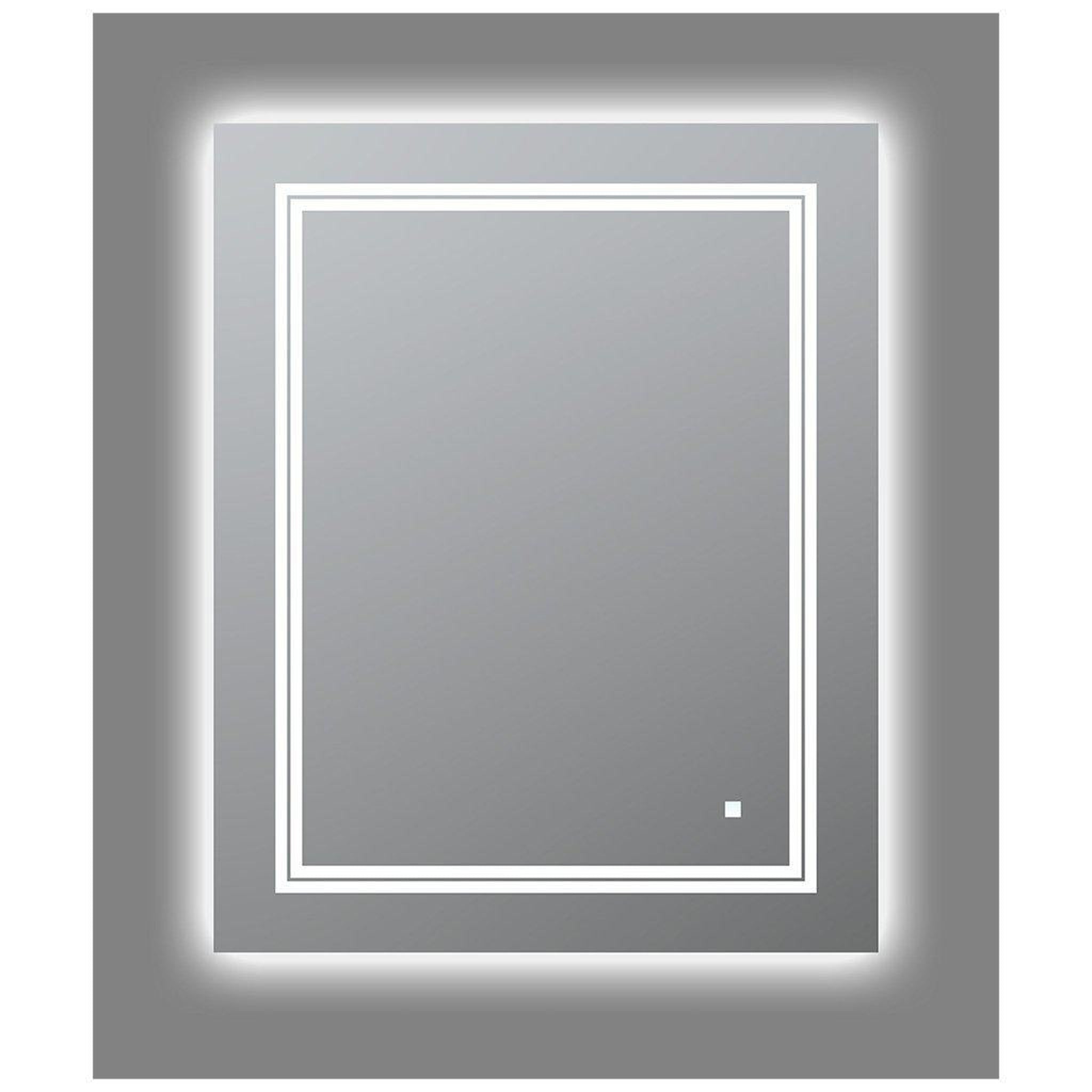 Aquadom, Aquadom SOHO  24" X 30" Rectangular Ultra-Slim Frame LED Lighted Bathroom Mirror With Defogger