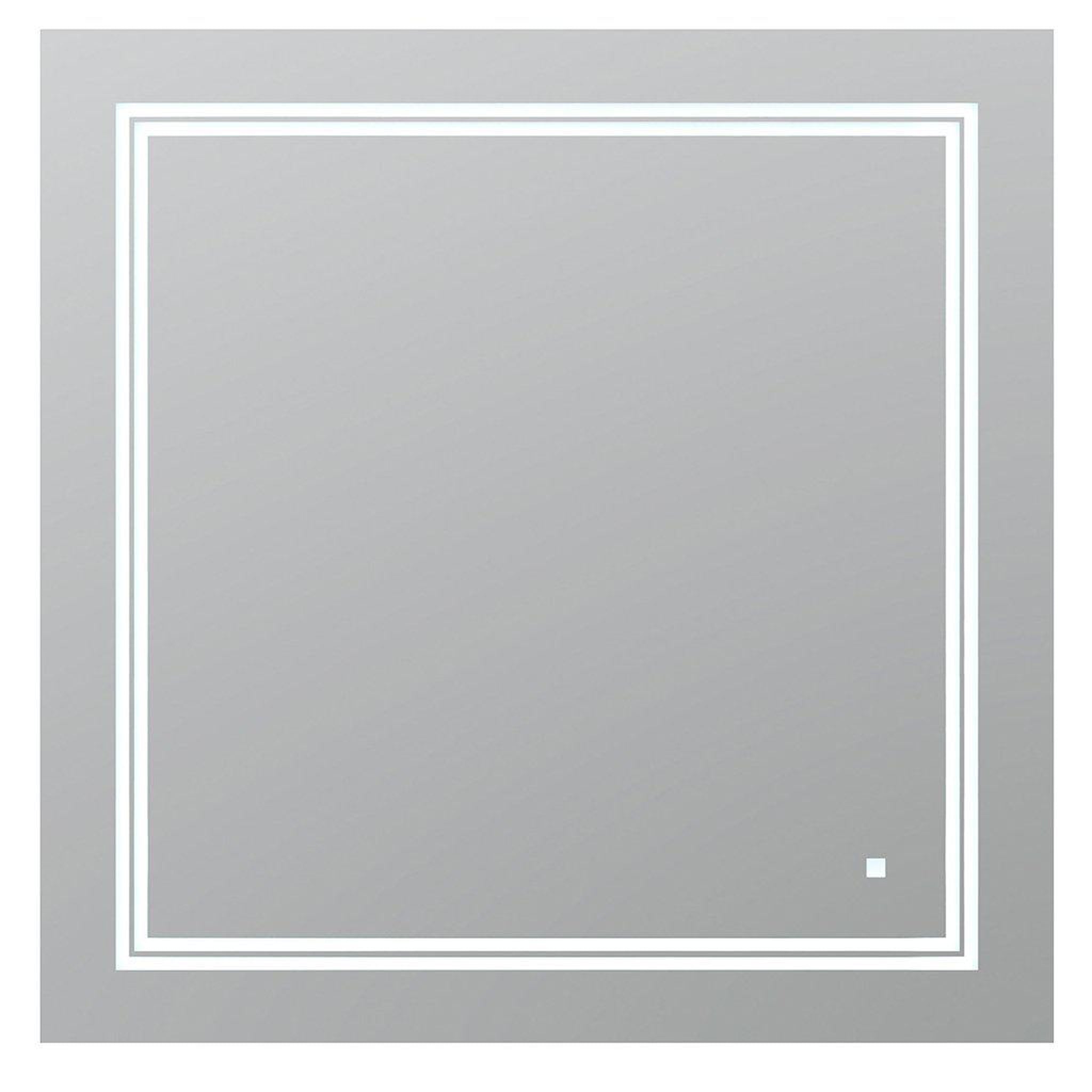 Aquadom, Aquadom SOHO  30" X 30" Square Ultra-Slim Frame LED Lighted Bathroom Mirror With Defogger