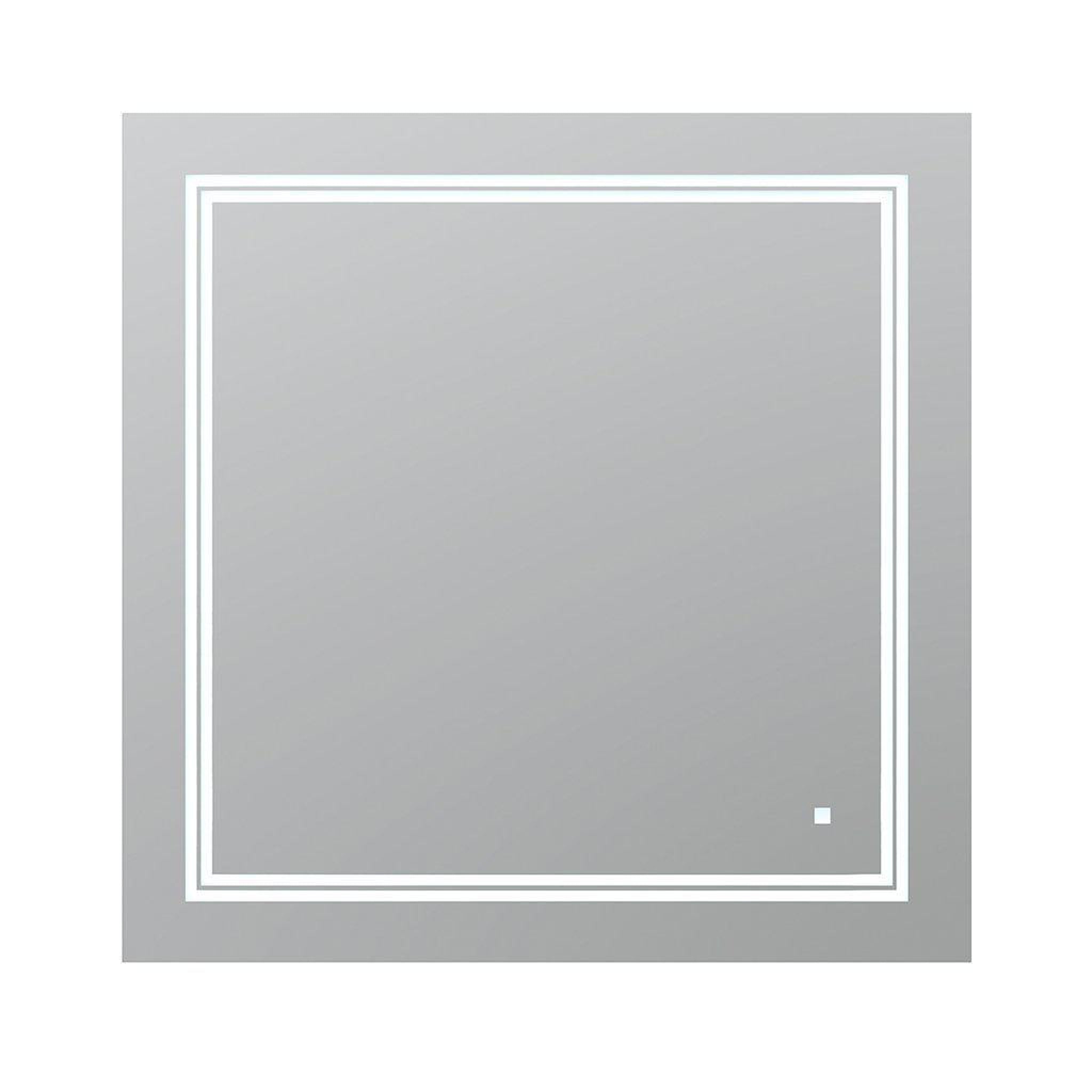 Aquadom, Aquadom SOHO 36" X 36" Square Ultra-Slim Frame LED Lighted Bathroom Mirror With Defogger