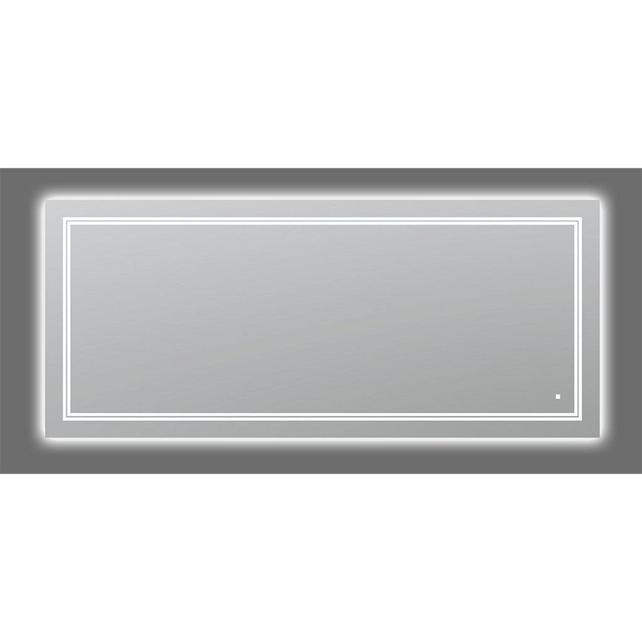 Aquadom, Aquadom SOHO 84" X 36" Rectangular Ultra-Slim Frame LED Lighted Bathroom Mirror With Defogger