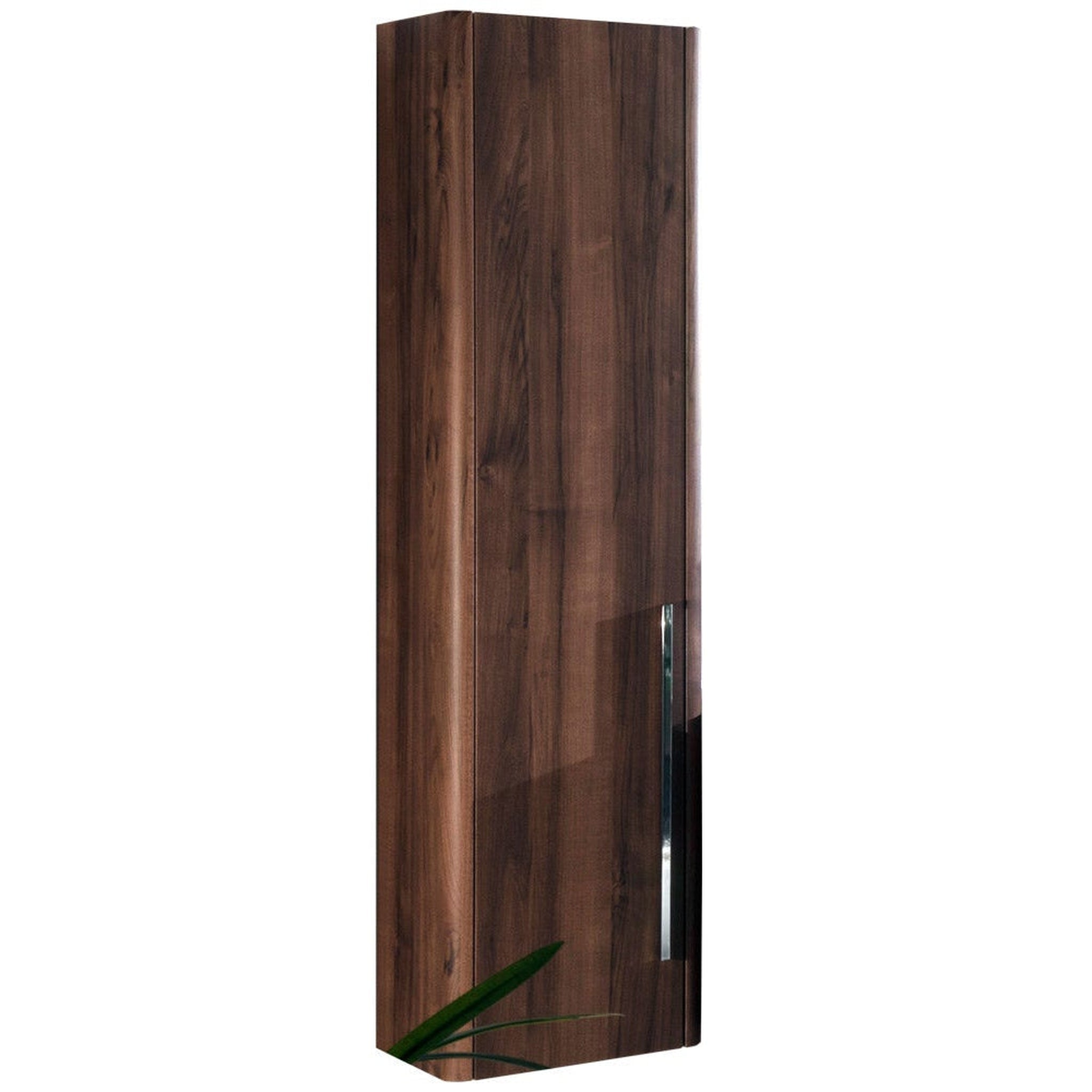 Armadi Art, Armadi Art Moderno Luce 57” x 14” Vanity Tall Cabinet in Shiny Walnut