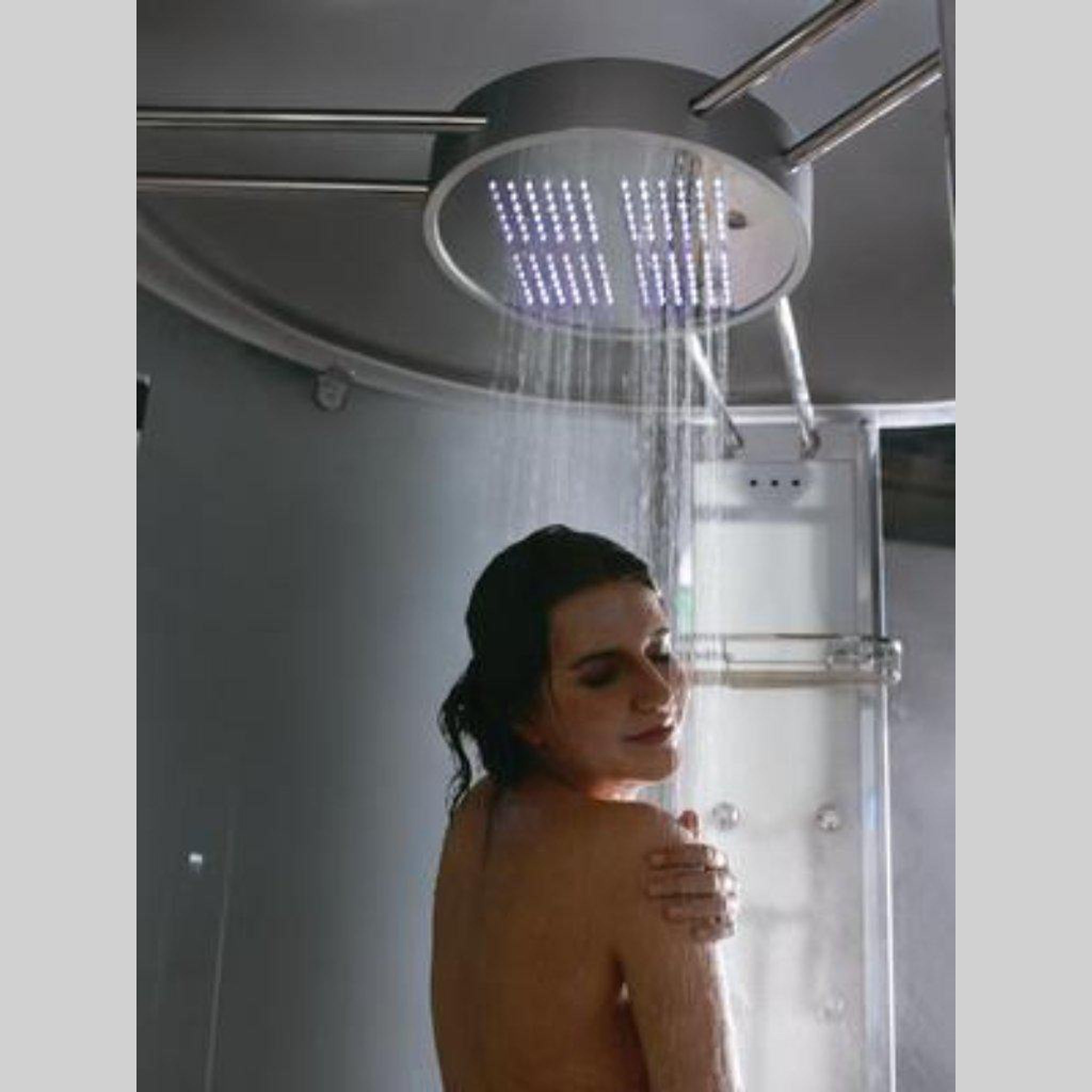 Athena, Athena 47" x 47" x 89" Two Person Corner Steam Shower With Dual Hinged Doors 12 Massage Jets & LED Chromatherapy Lighting