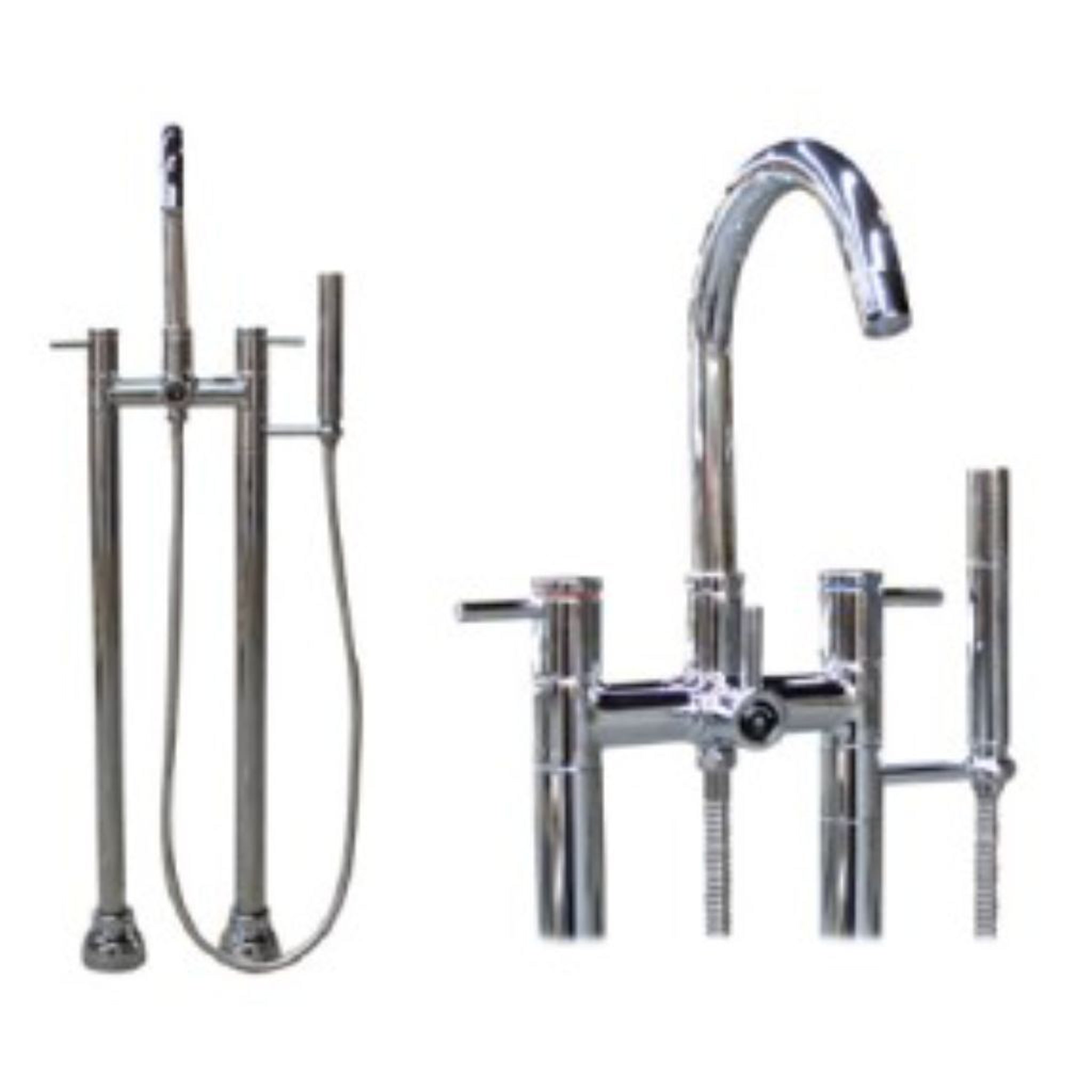 Atlantis Whirlpools, Atlantis Whirlpools Chrome Finish Floor Mounted Freestanding Tub Filler