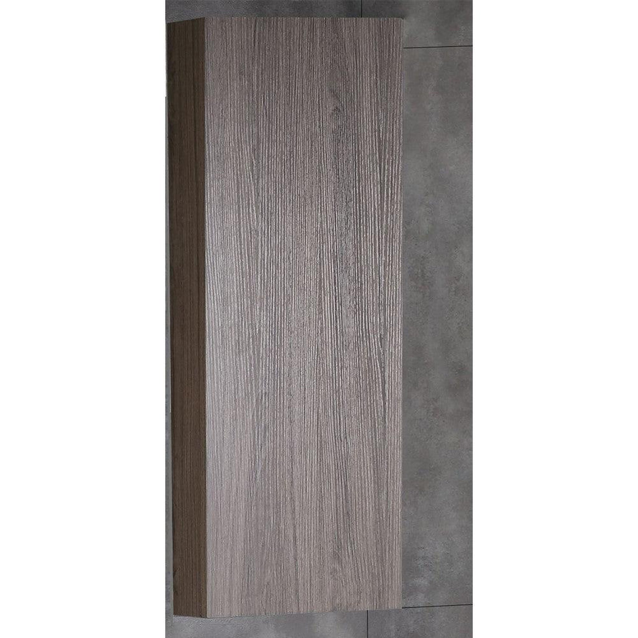 Bellaterra Home, Bellaterra Home 12" Gray Brownish Oak Wall-Mounted Left Opening Side Cabinet