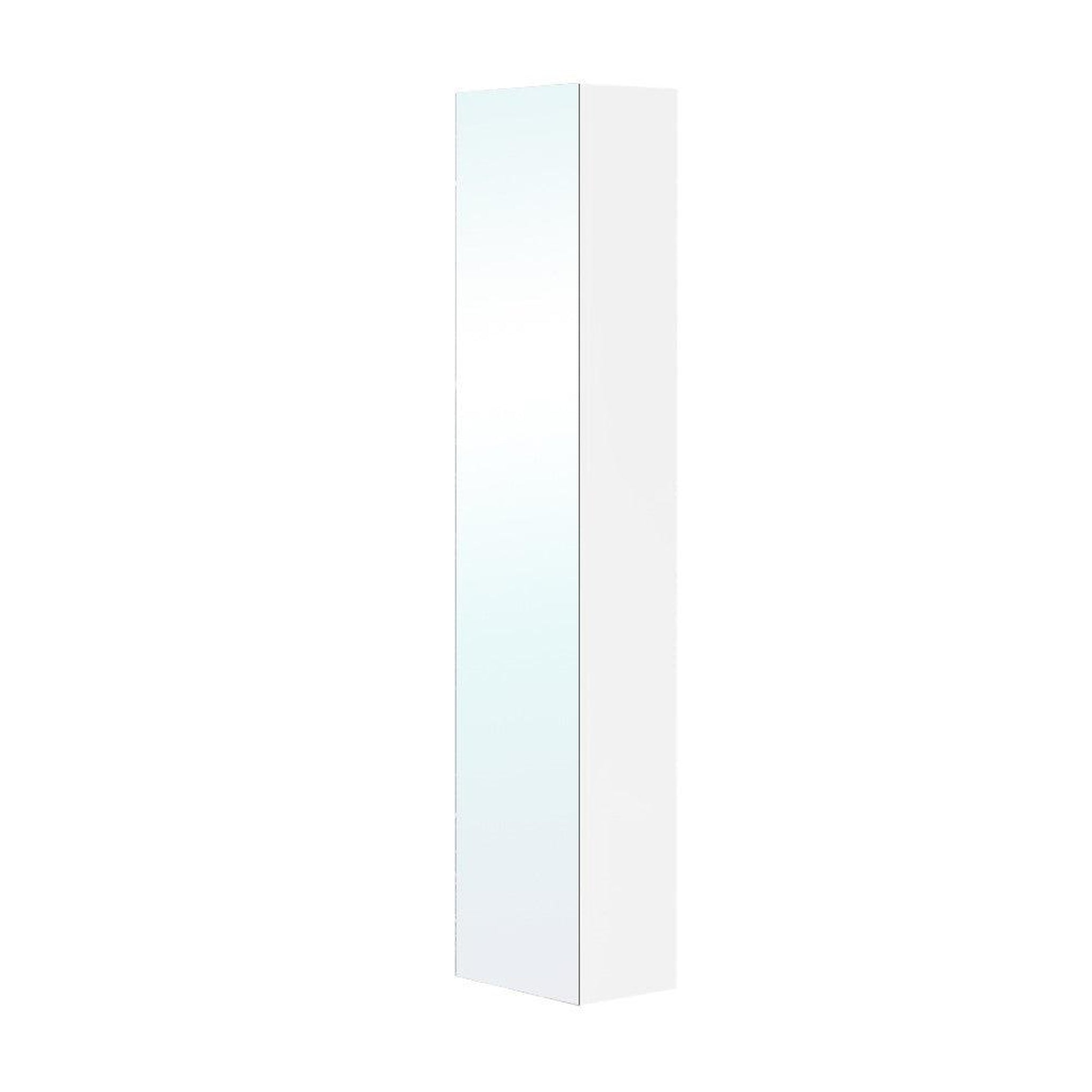 Bellaterra Home, Bellaterra Home 12" White Wall-Mounted Mirrored Linen Cabinet