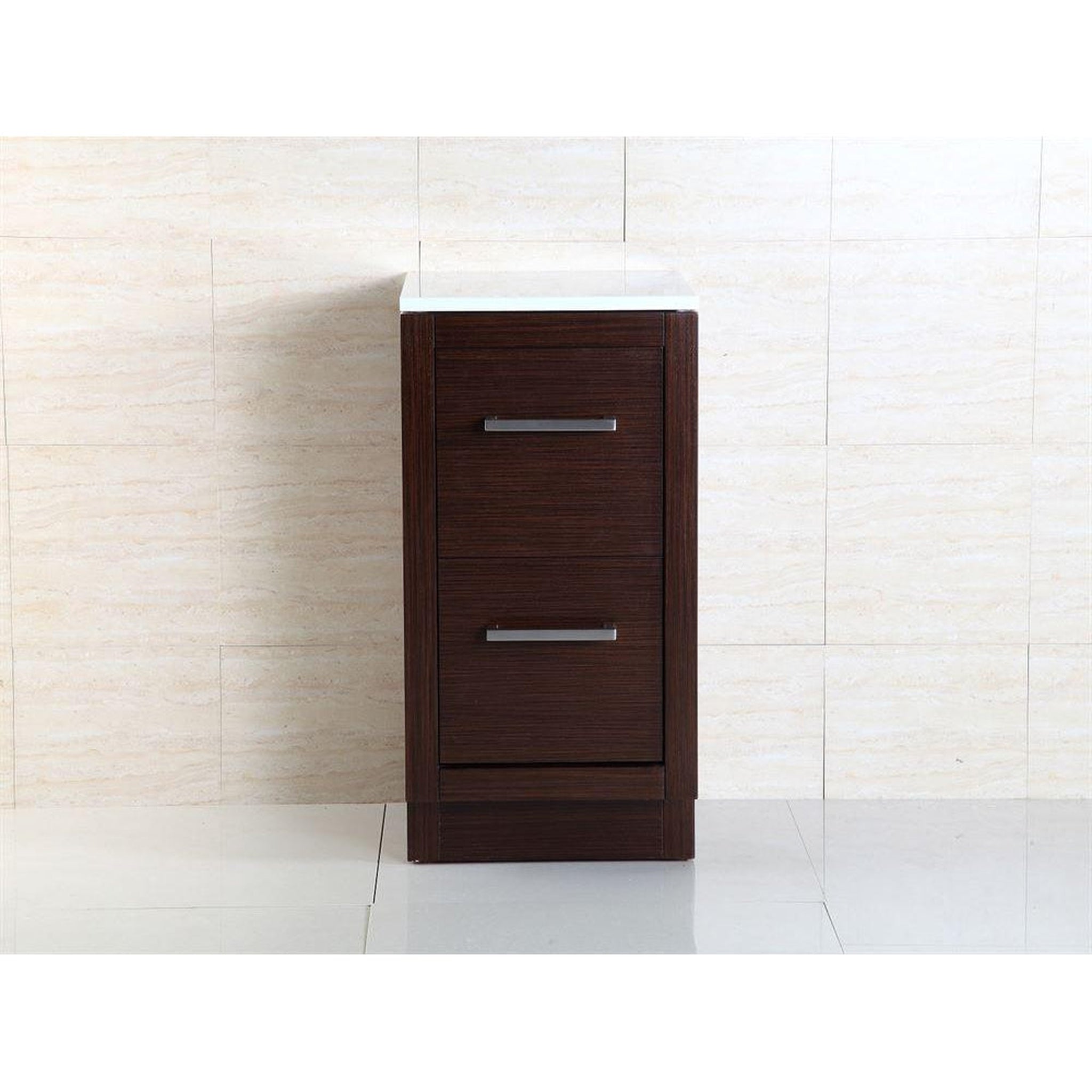 Bellaterra Home, Bellaterra Home 16" 2-Drawer Wenge Freestanding Side Cabinet With Marble Counter Top