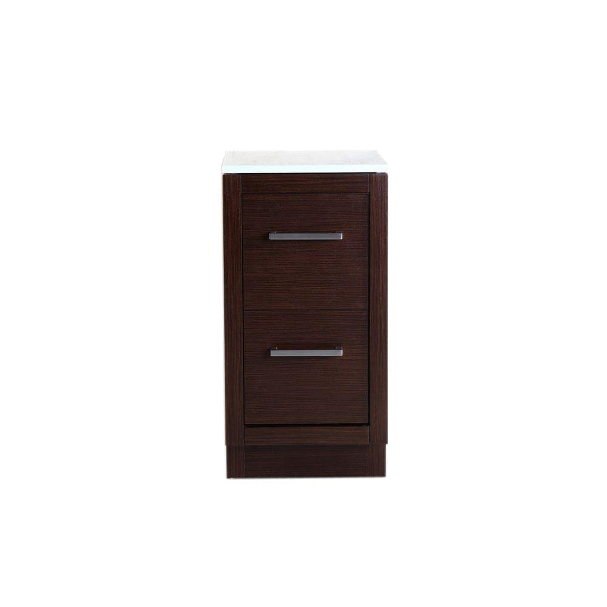 Bellaterra Home, Bellaterra Home 16" 2-Drawer Wenge Freestanding Side Cabinet With Marble Counter Top