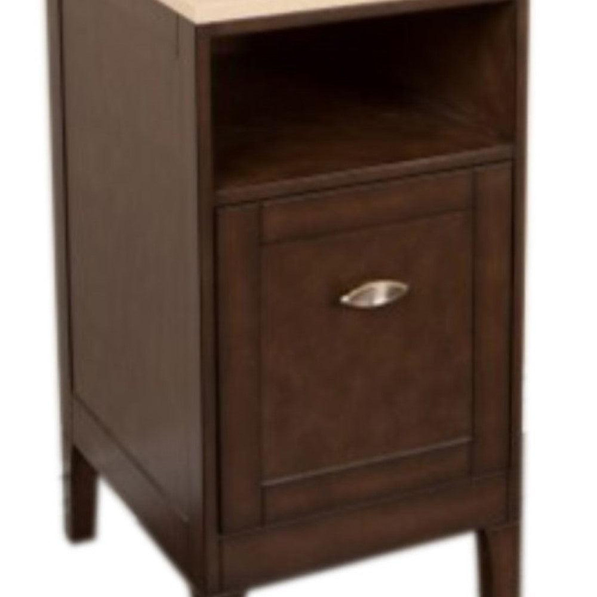 Bellaterra Home, Bellaterra Home 16" Sable Walnut Freestanding Side Cabinet With Quartz Counter Top