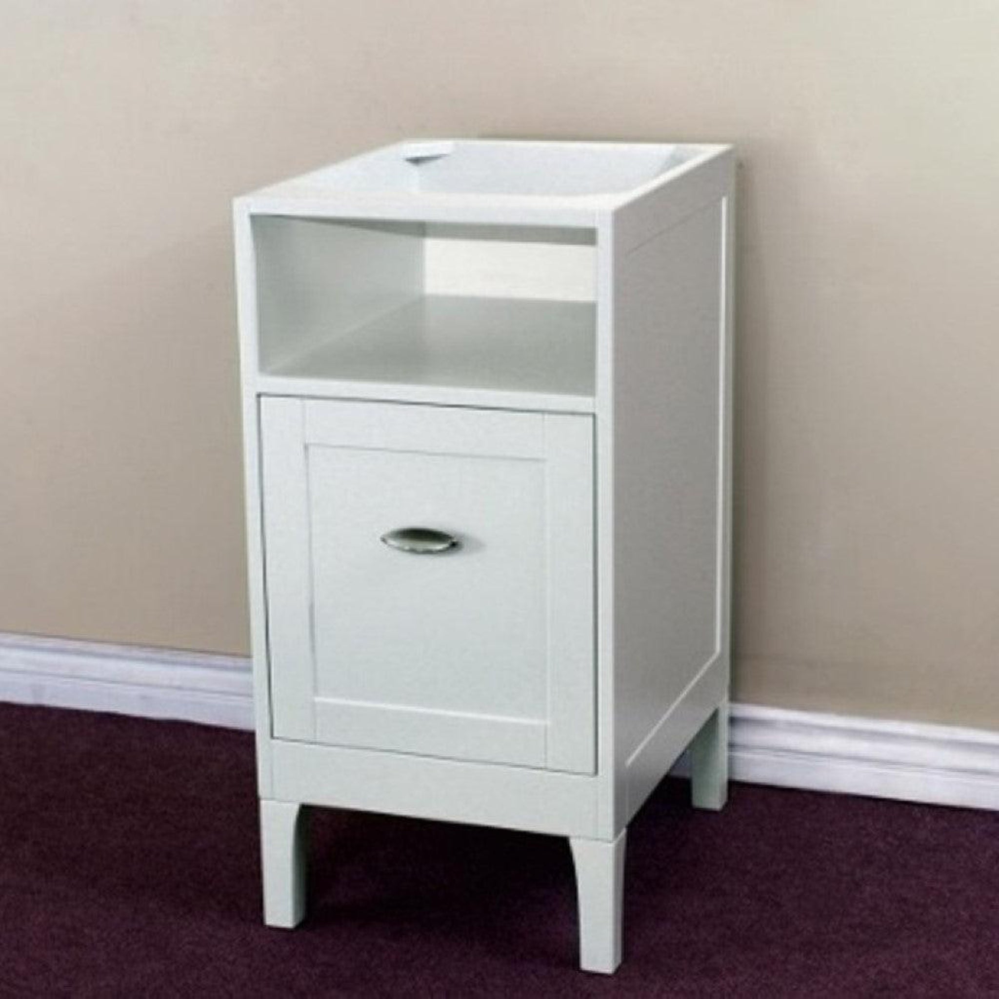 Bellaterra Home, Bellaterra Home 16" White Freestanding Side Cabinet