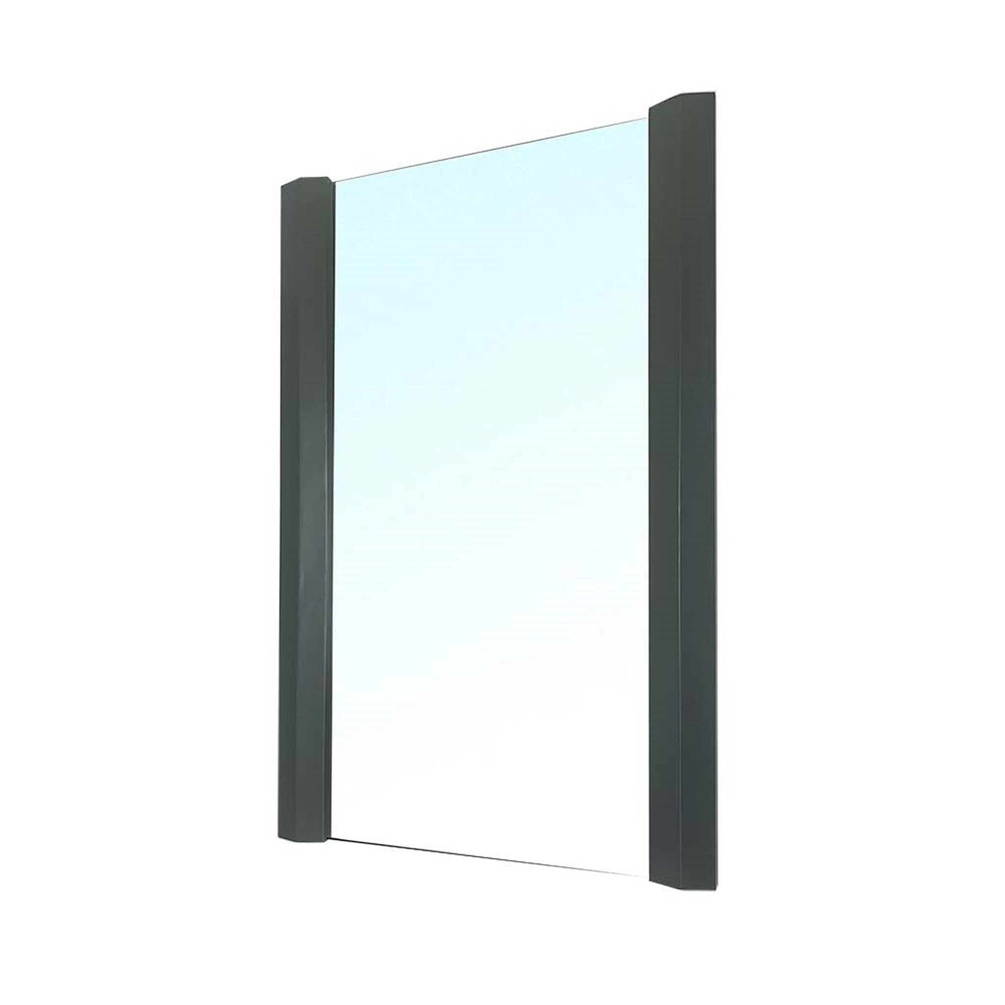 Bellaterra Home, Bellaterra Home 20" x 32" Dark Gray Rectangle Wall-Mounted Wood Framed Mirror