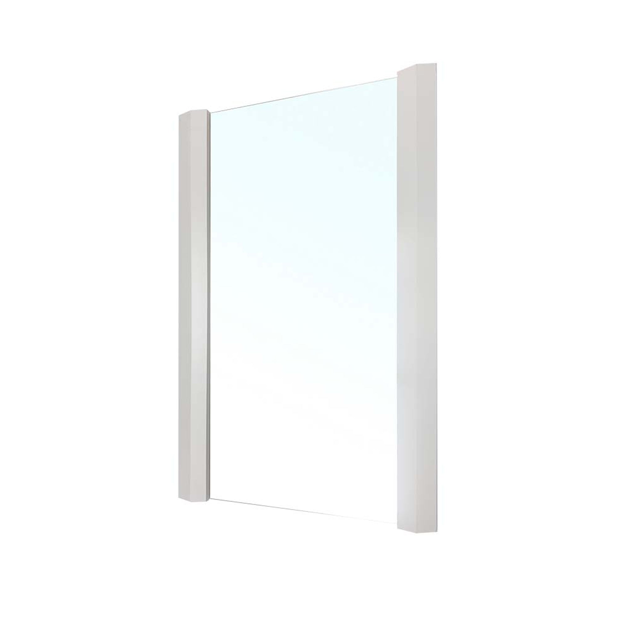 Bellaterra Home, Bellaterra Home 20" x 32" White Rectangle Wall-Mounted Wood Framed Mirror