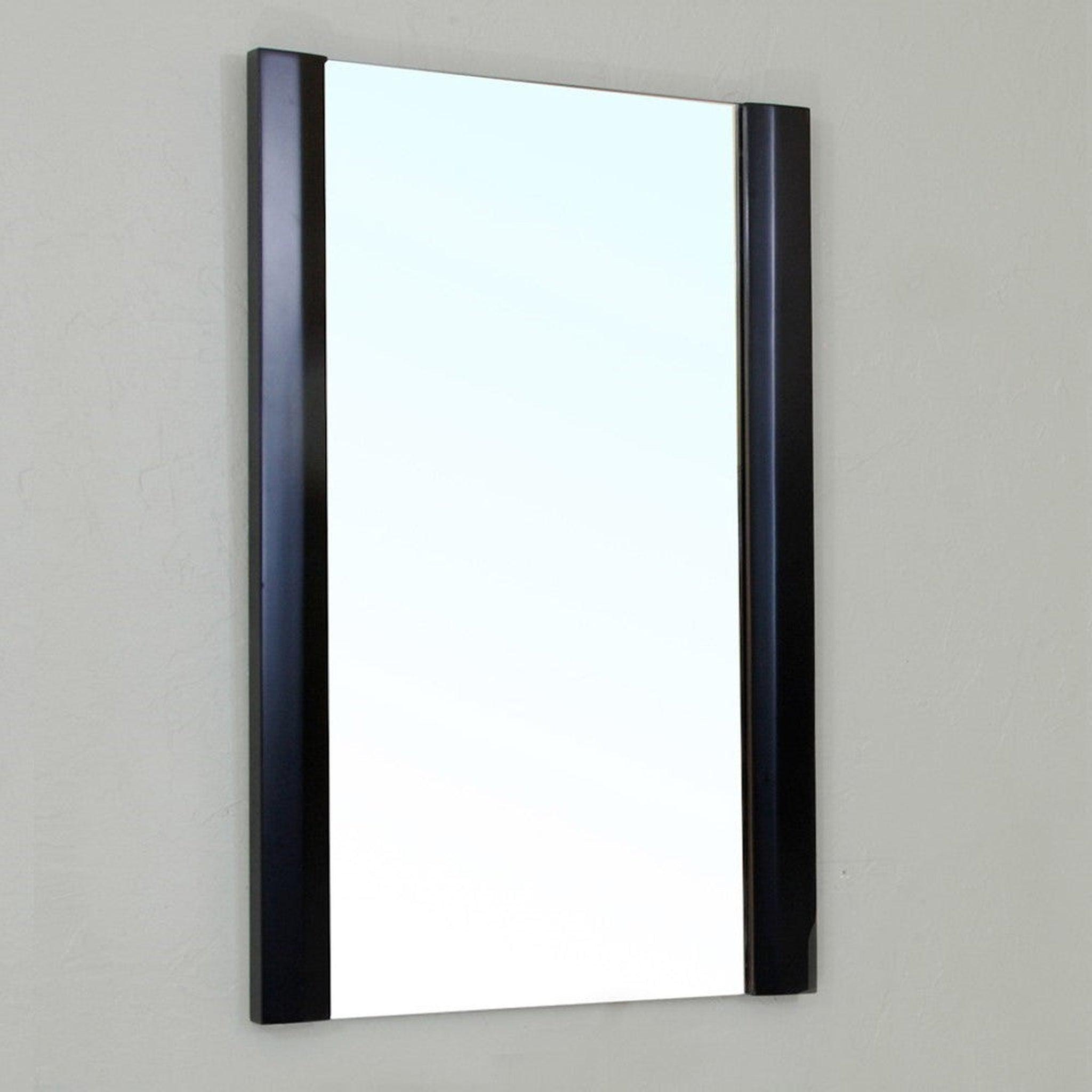 Bellaterra Home, Bellaterra Home 203105-MIRROR 20" x 32" Black Rectangle Wall-Mounted Solid Wood Framed Mirror